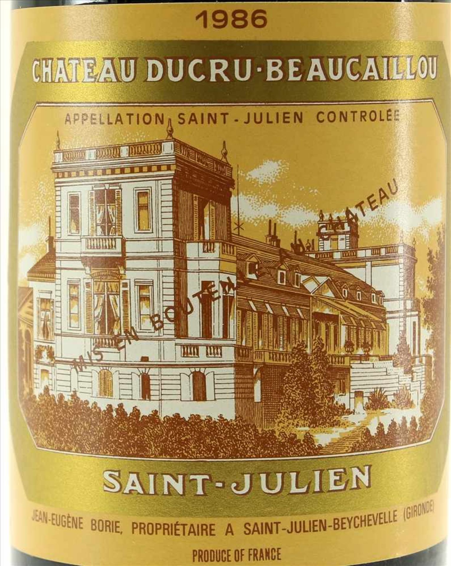 Chateau Ducru-Beaucaillou 1986Grand Cru Classé Saint Julien. 0,75 Liter Flasche. Füllstand Anfang - Bild 2 aus 3