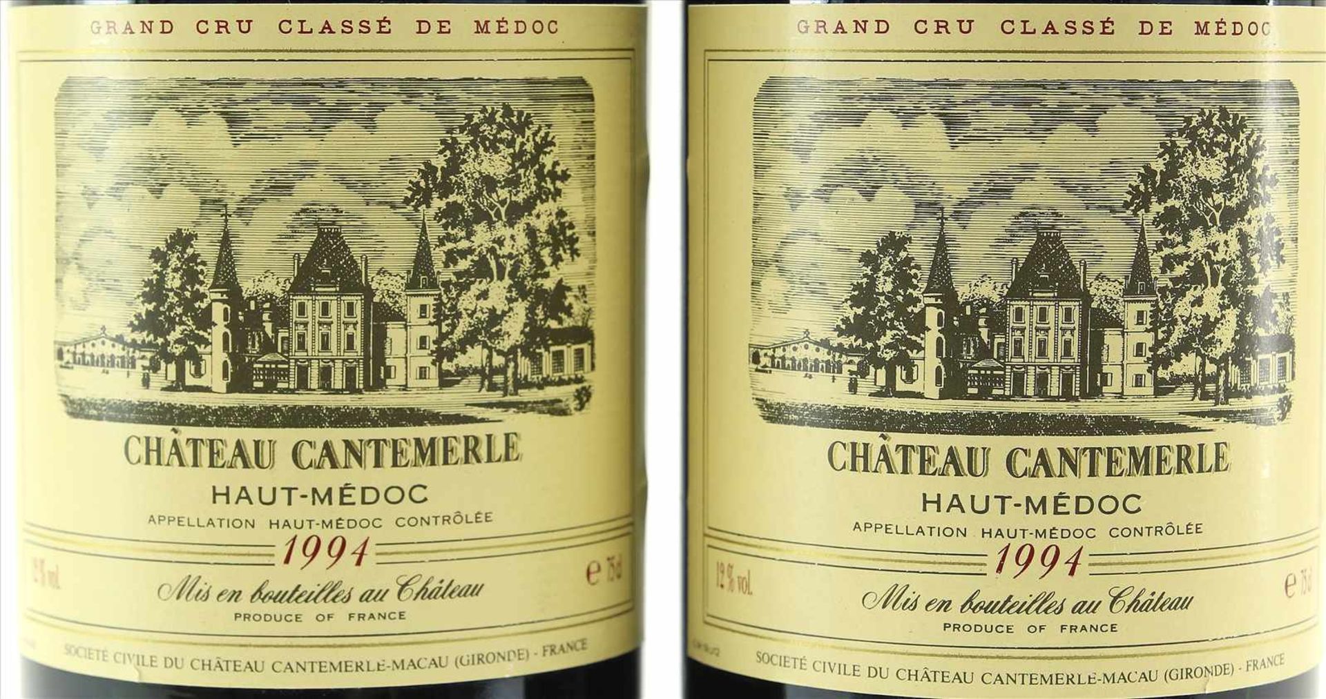 2 Flaschen Chateau Cantemerle 1994Grand Cru Classé. Haut-Medoc. 2 x 0,75 Liter Flasche. Füllstand - Bild 2 aus 4