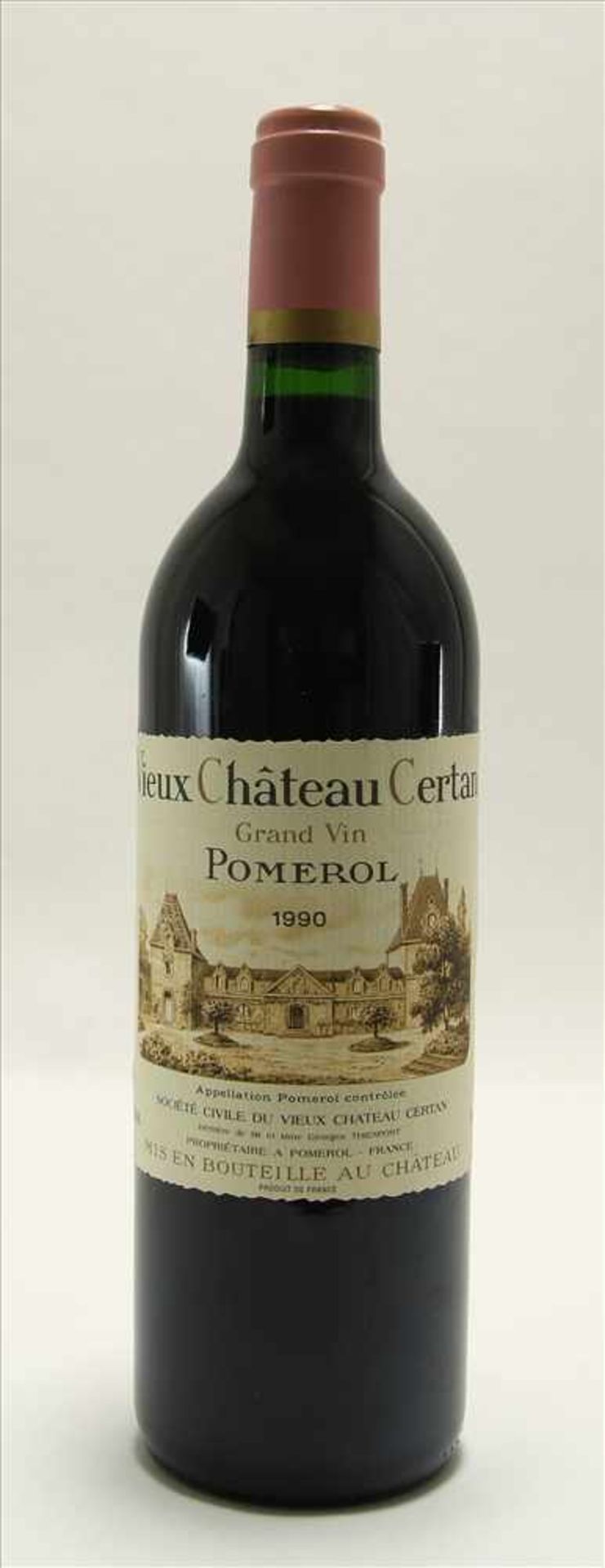 Vieux Chateau CertanPomerol Grand Vin 1990. 0,75 ltr Flasche. Füllstand Anfang Hals, Kapsel