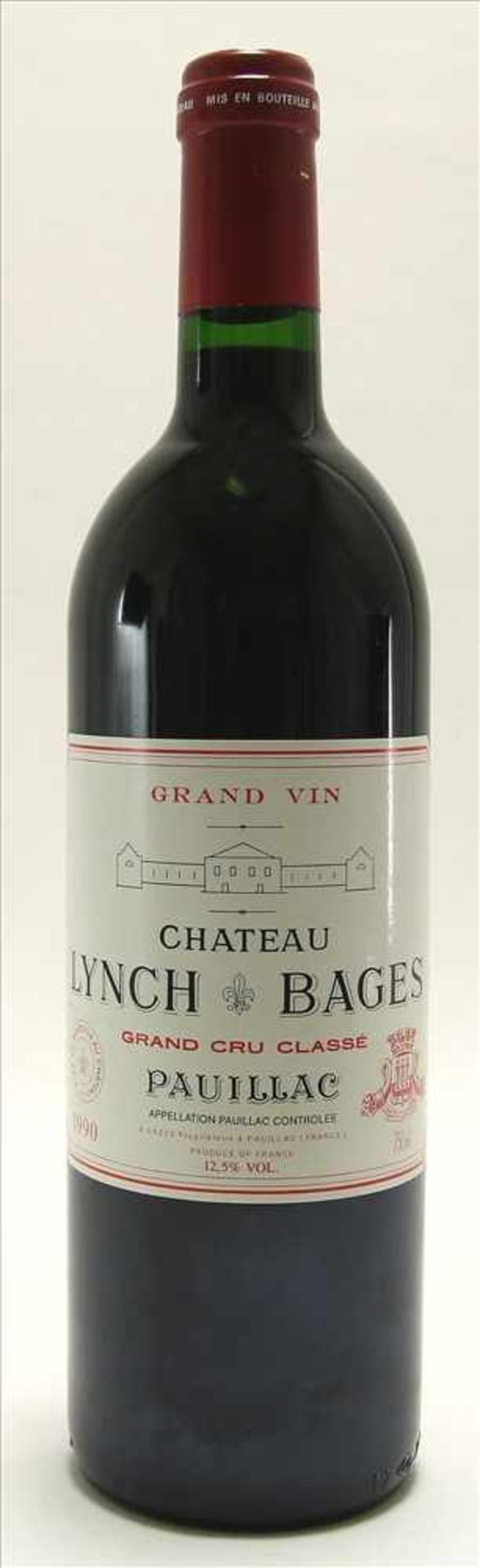 Chateau Lynch Bages 1990Grand Cru Classé. 0,75 Liter Flasche. Füllstand Anfang Hals wie