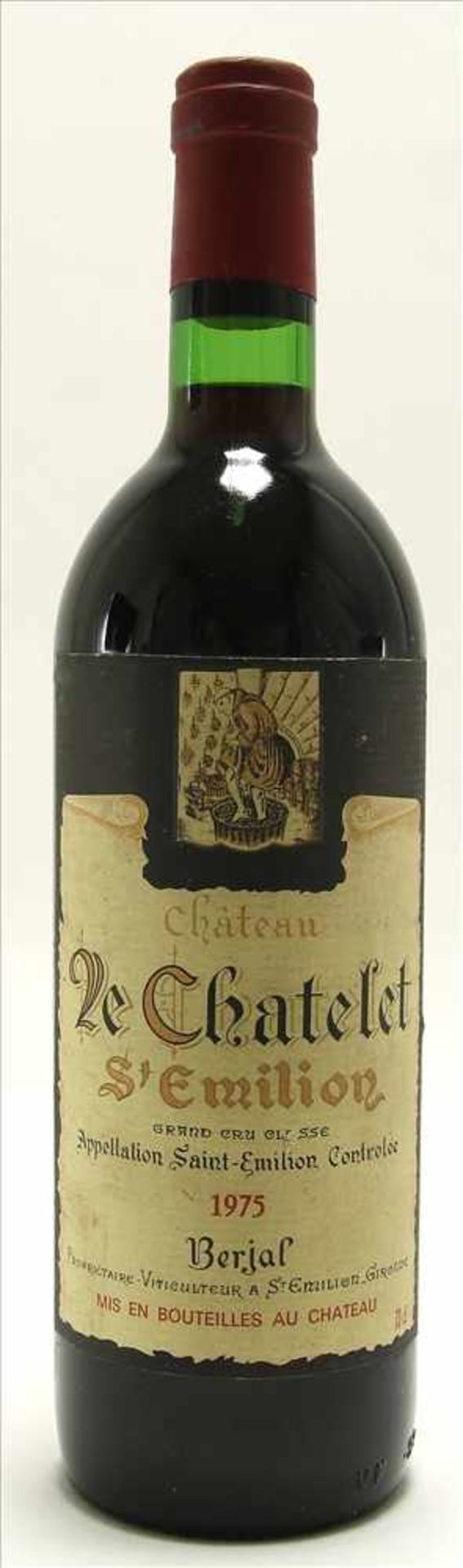 Chateau Le Chatelet 1975Grand Cru Classé. 0,73 Liter Flasche. Füllstand Anfang Hals wie