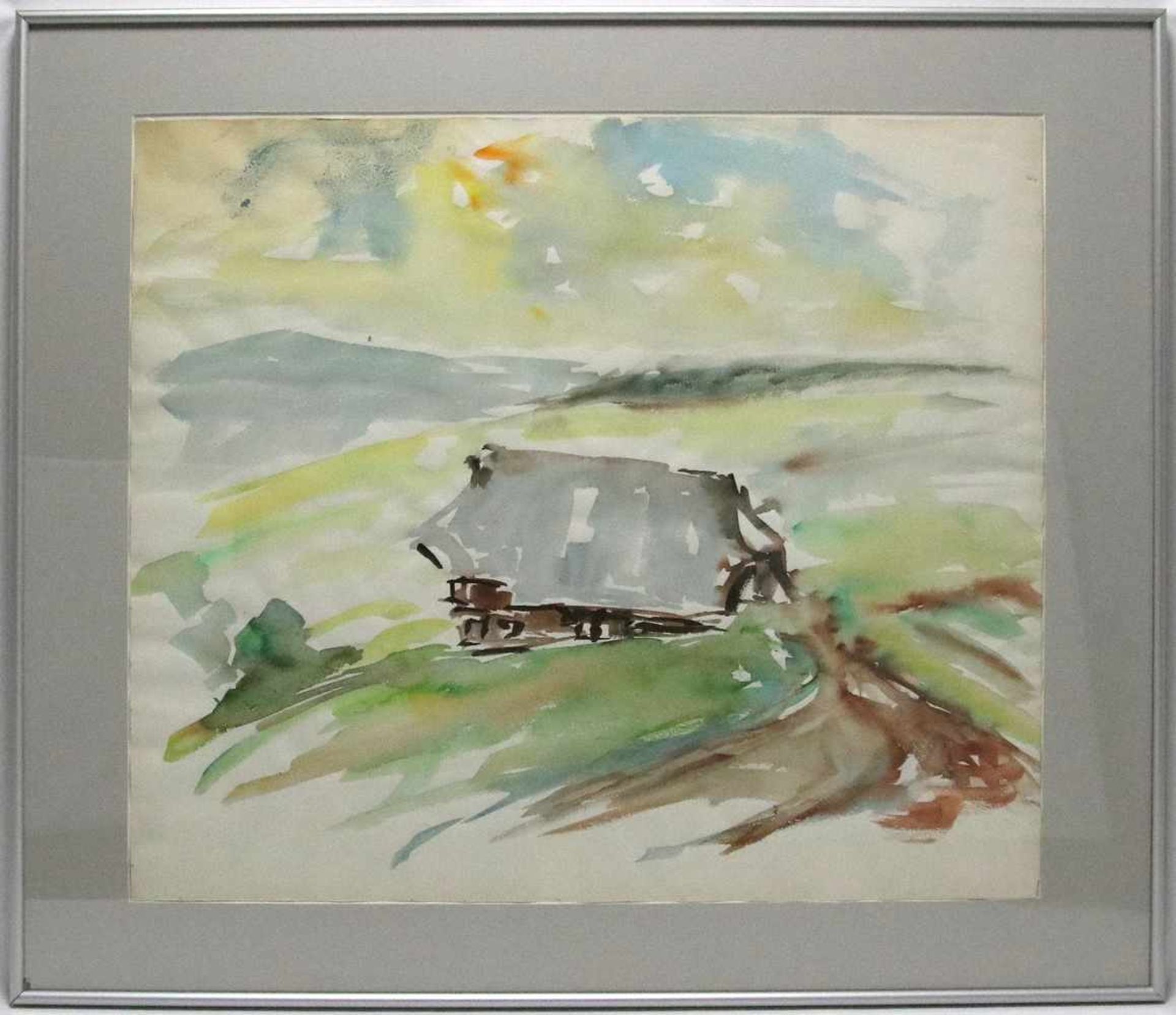 Ganter, Ernst1903 - 1991. Schwarzwaldhof. Aquarell auf Papier. Nicht signiert. Größe ca. 48 x 56 cm, - Bild 2 aus 2