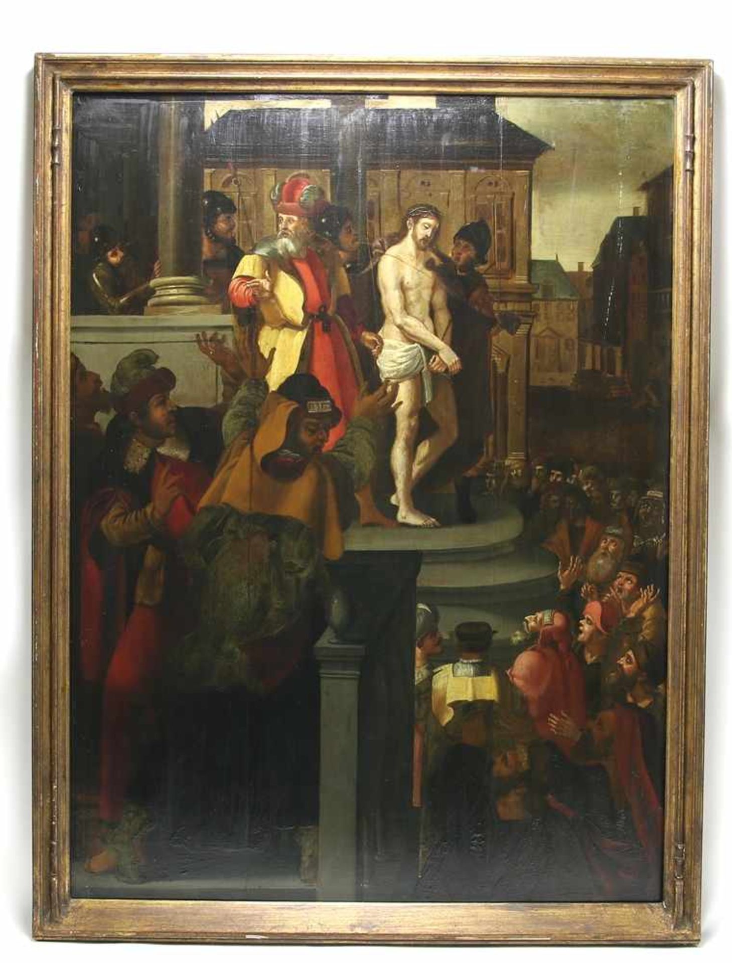 Flämischer Altmeister16./17. Jh. Ecce Homo. Vielfigurige Szene mit dem von Herodes auf einer - Bild 3 aus 16