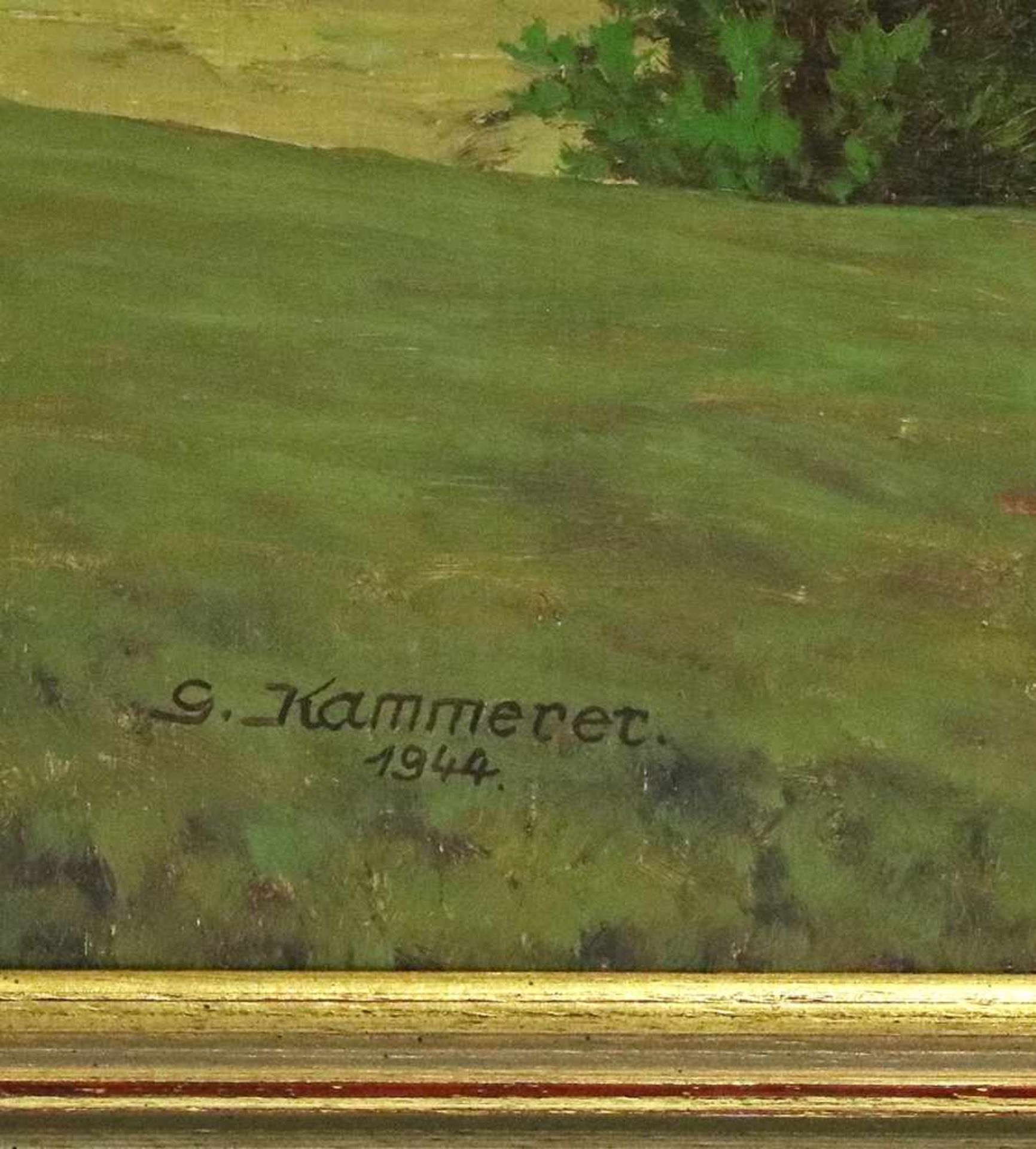 Kammerer, RolfSchwarzwaldmaler 20. Jh. Blick vom Bärental auf den Feldberg. Öl auf Platte. Unten - Image 3 of 4