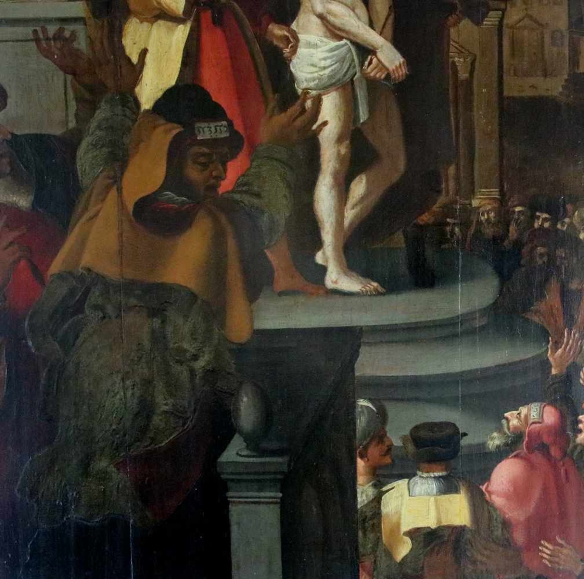 Flämischer Altmeister16./17. Jh. Ecce Homo. Vielfigurige Szene mit dem von Herodes auf einer - Bild 6 aus 16