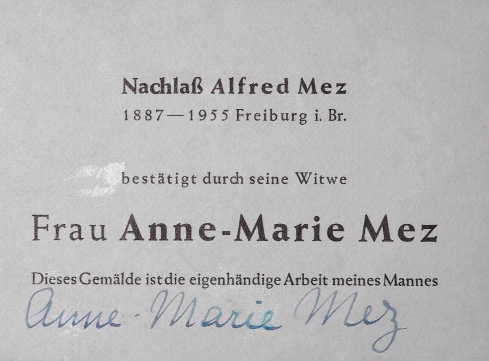 Mez, Alfred1885 Freiburg i.Br. - 1955 Zürich. Blick über die Dächer von Breisach mit Blick auf die - Bild 2 aus 4