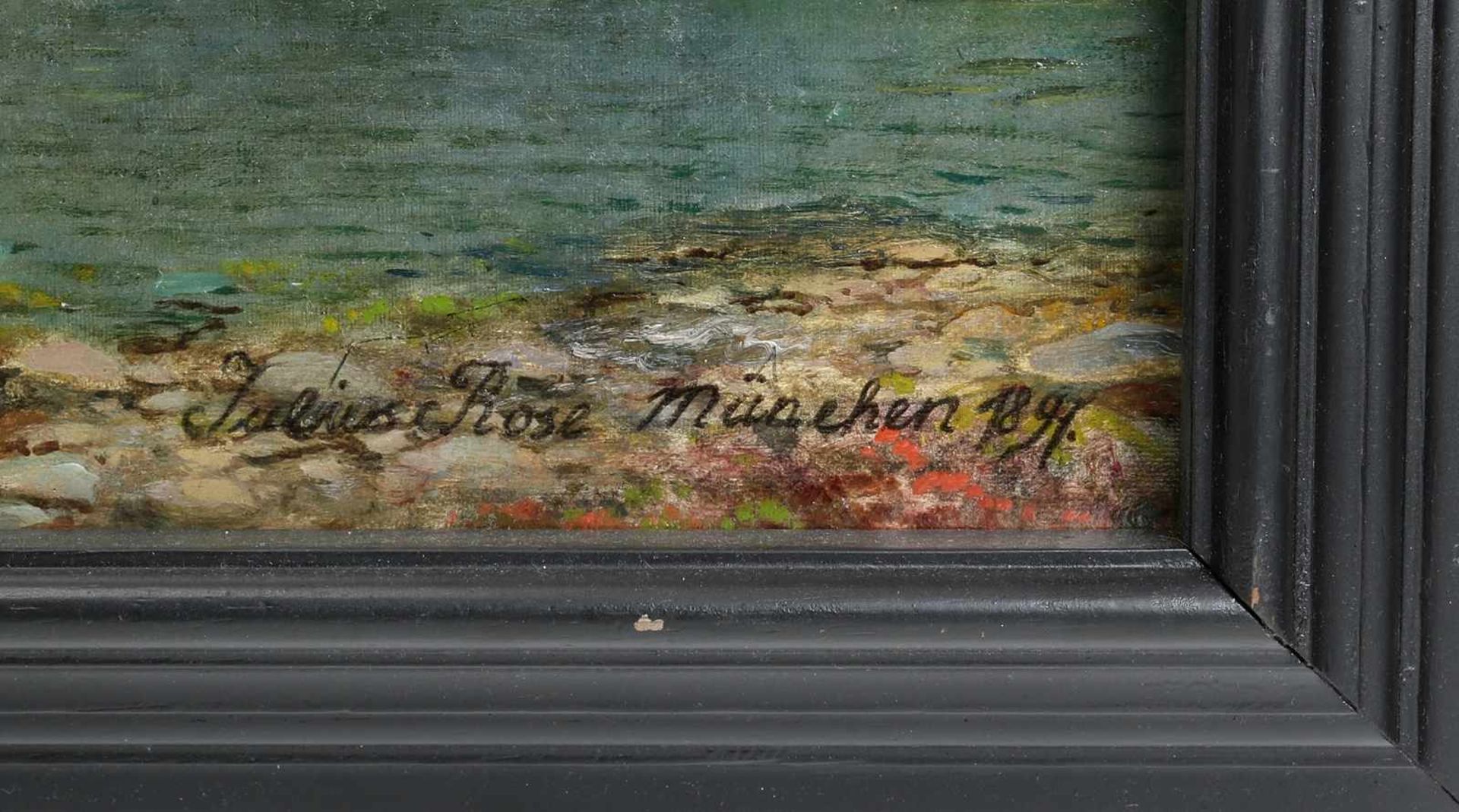 Rose, Karl Julius1828 Dresden - 1911 München. Blick auf den Hardangerfjord mit einem Postschiff an - Bild 4 aus 5