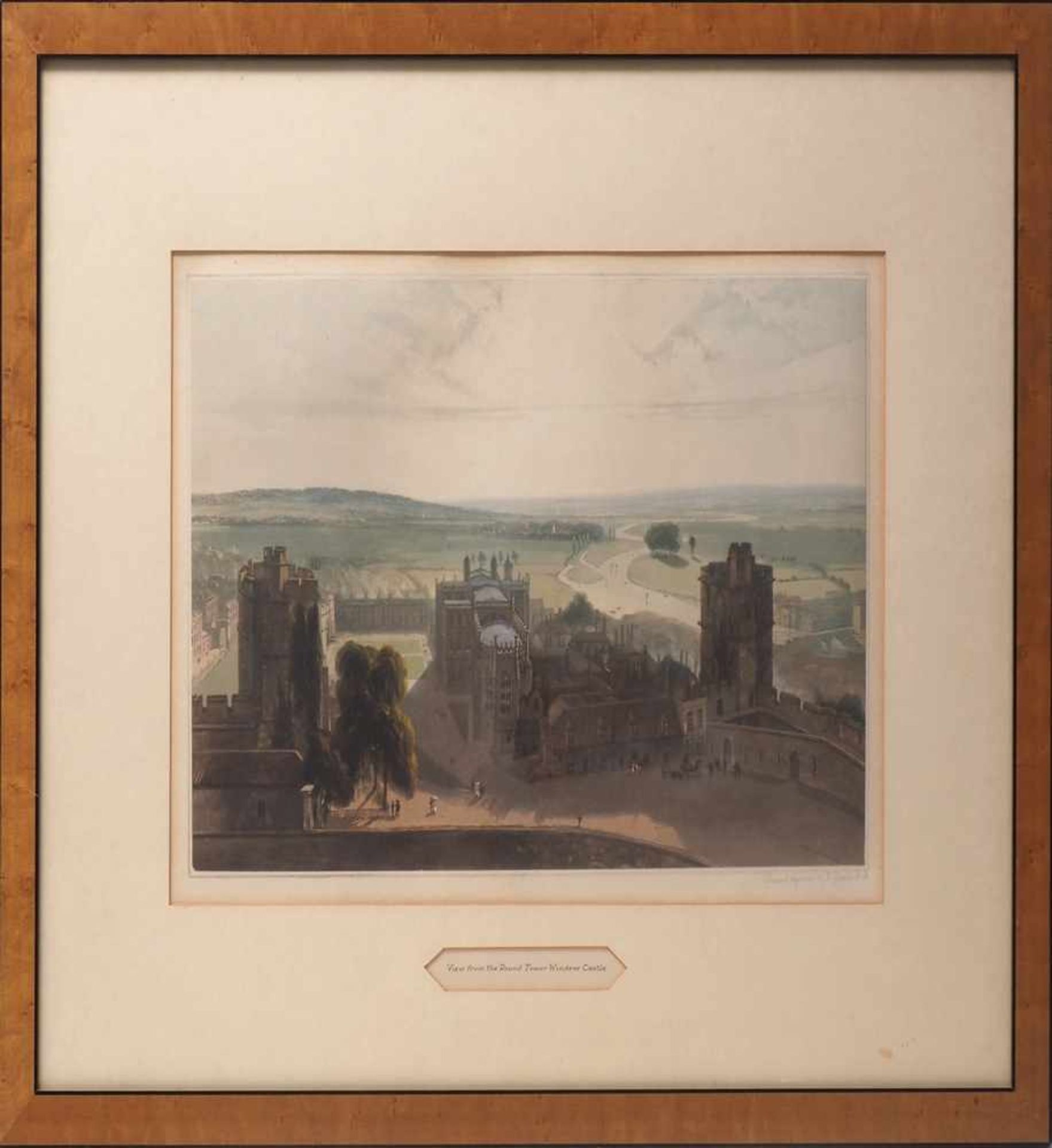 Englischer Stich"View from the Round Tower Windsor Castle, unten rechts bezeichnet Drawn & - Image 2 of 5