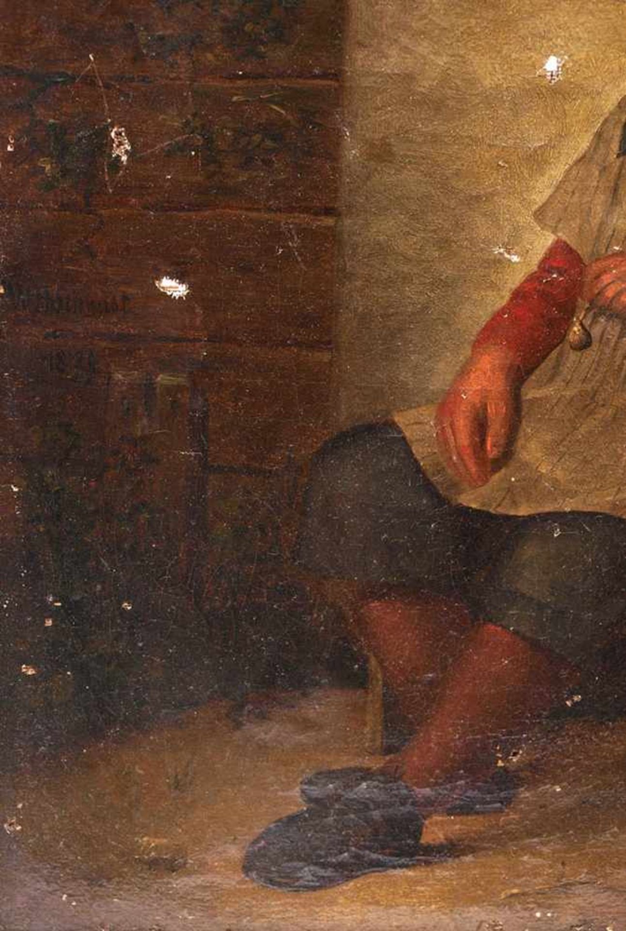 Schmidt, Willem Hendrik1809-1849. Schlafender Bauer, in der Hand seine erloschene Tonpfeife haltend. - Bild 5 aus 8