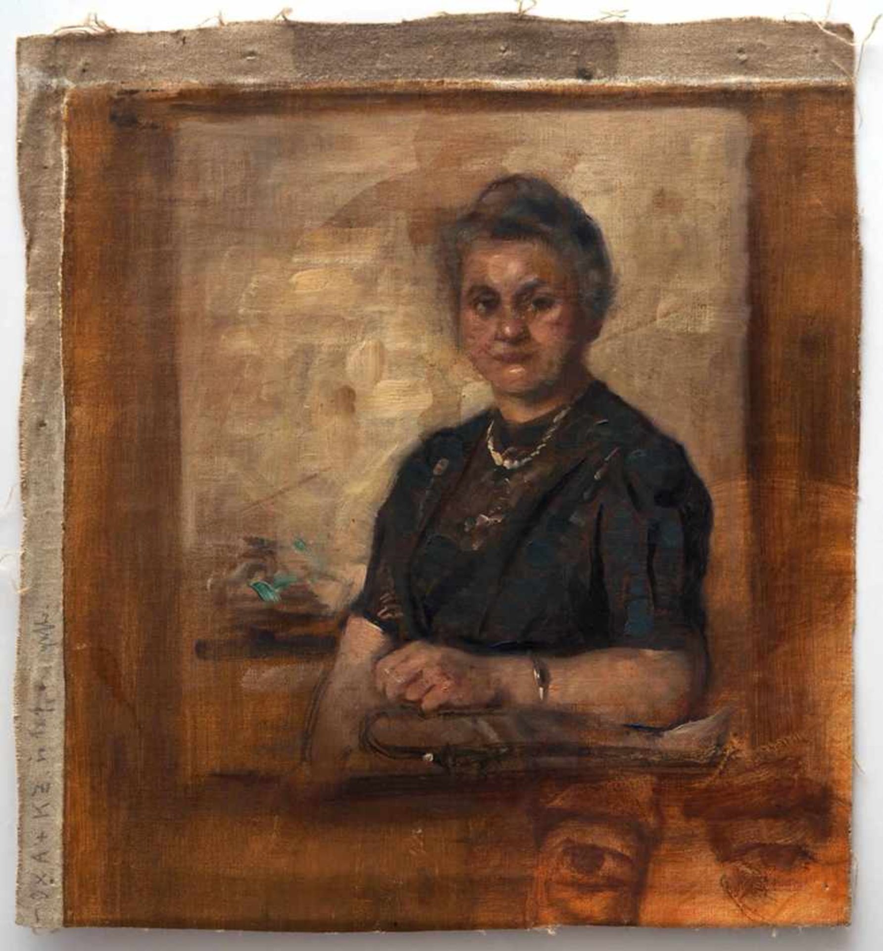 Schmidlin, Adolf1868 Lahr - 1954 Freiburg. Portrait der Frau Bäckermeister Dier, den Betrachter