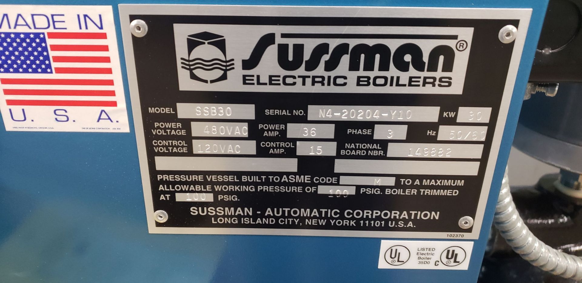 Sussman Electric Boiler, Model SSB30 - Image 14 of 14