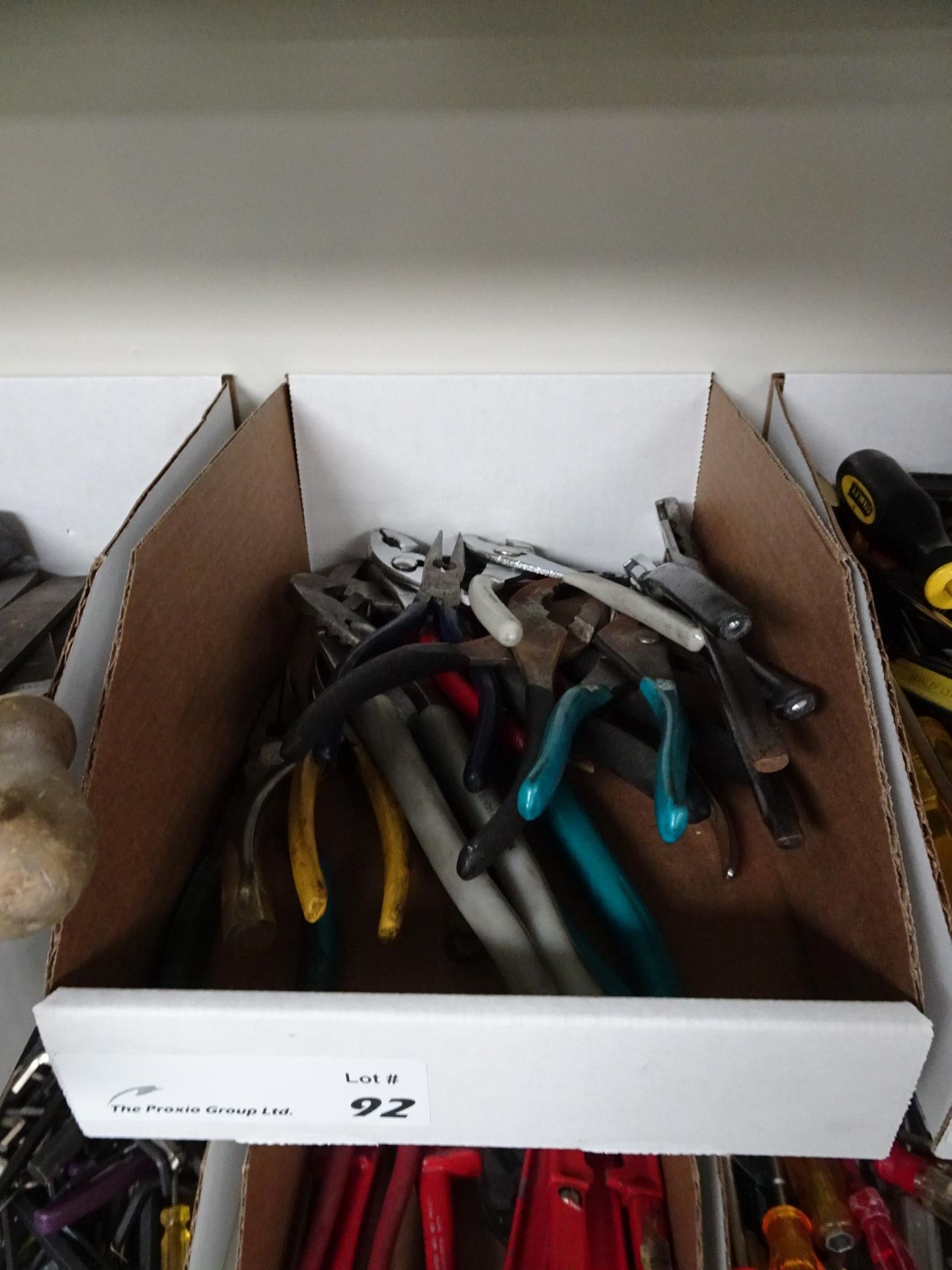 Lot Box Of Misc Plyers and Dykes