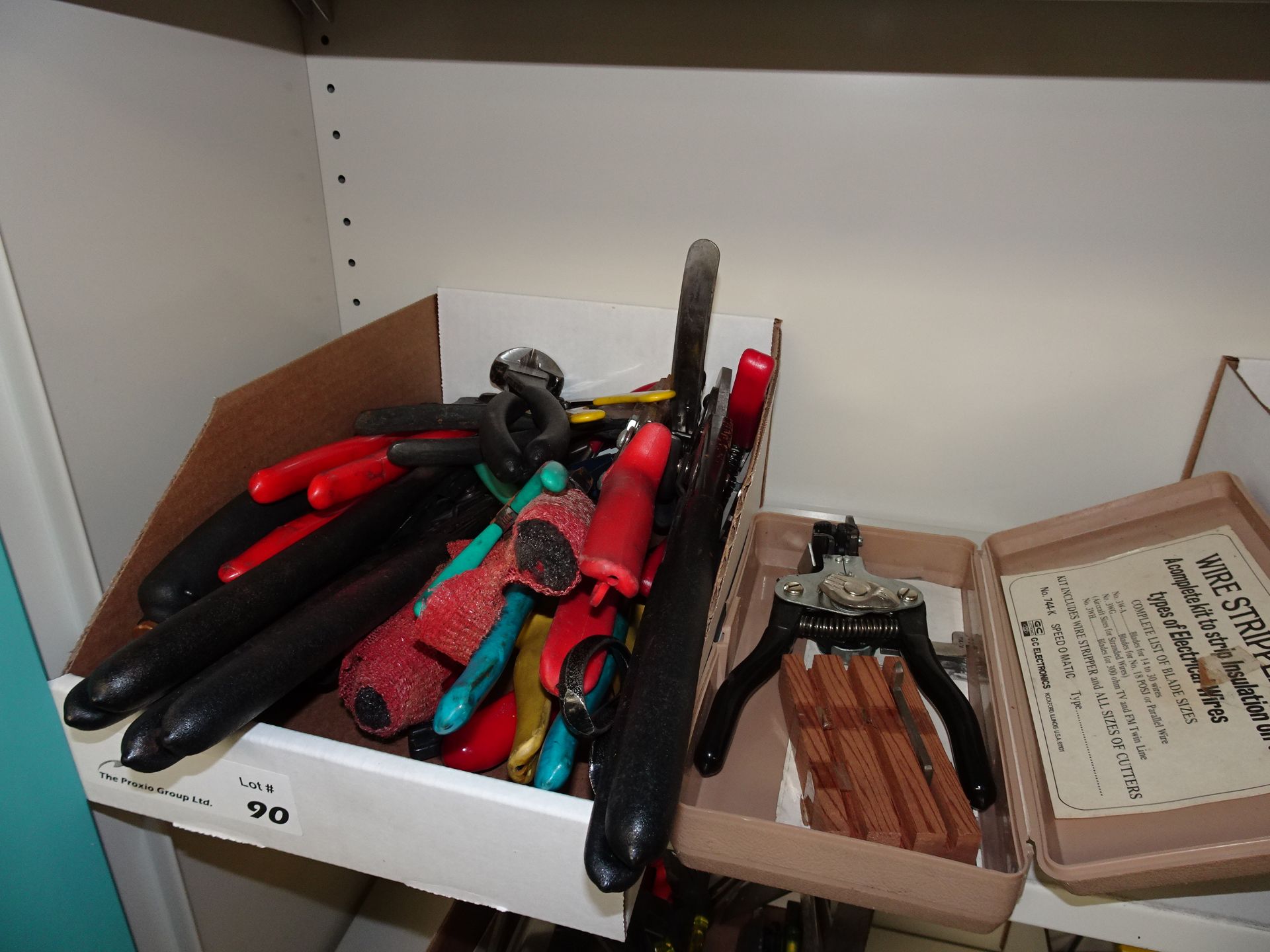 Lot Box Of Misc Wire Cutters and Strippers