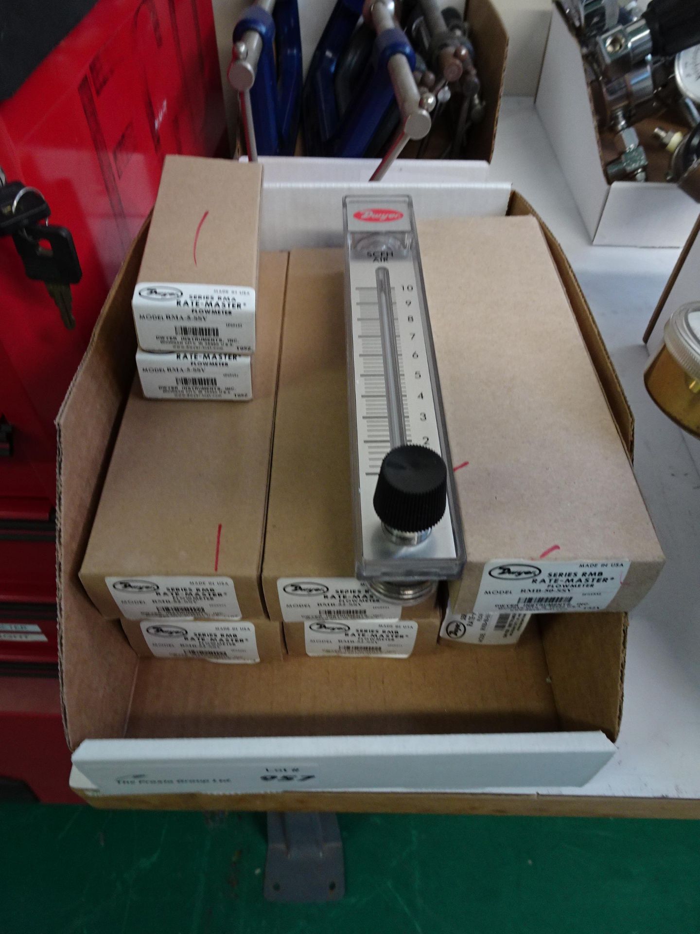 (1) Lot Box Of Dwyer Rate-Master Series Flow Meters Including: (4) Model RMB-52-SSV Flow Meters, (2)