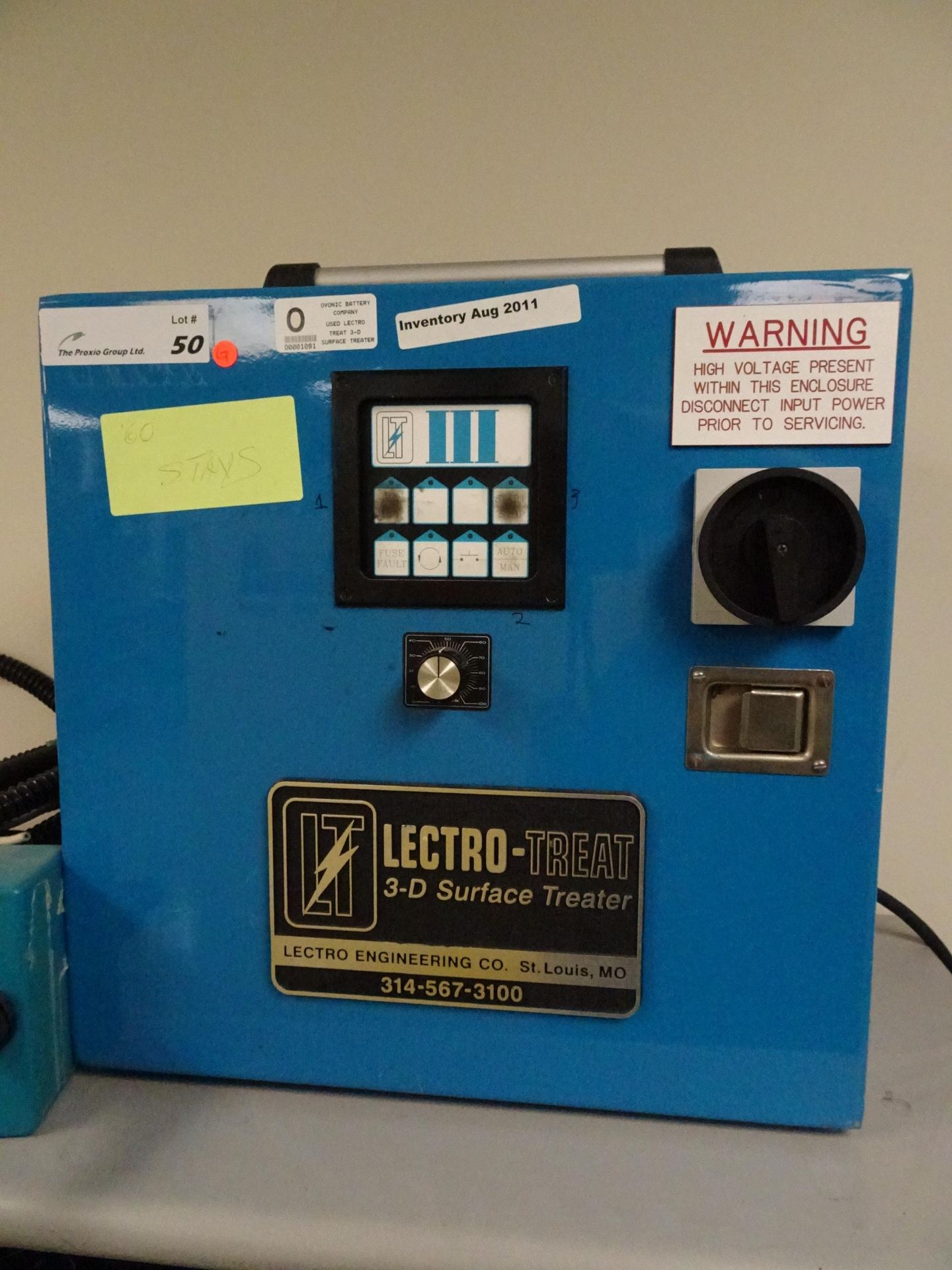 Lectro Engineering Lectro-Treat 3D Surface TreaterModel LT-III Single Head, 115V, 1ph, 60Hz, with - Image 2 of 4