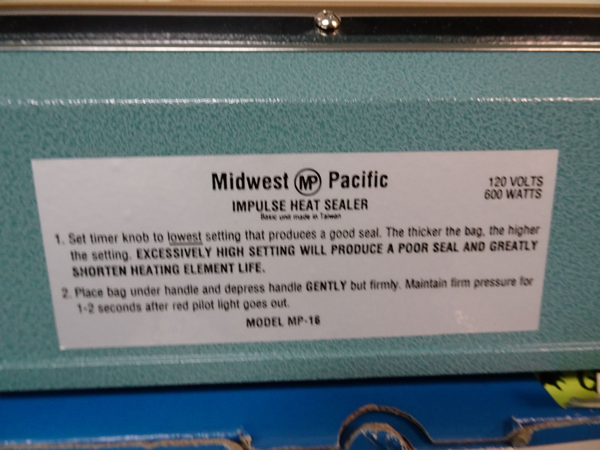 Midwest Pacific Model MP-16 16" Impulse Sealer Unused In Box - Image 2 of 2