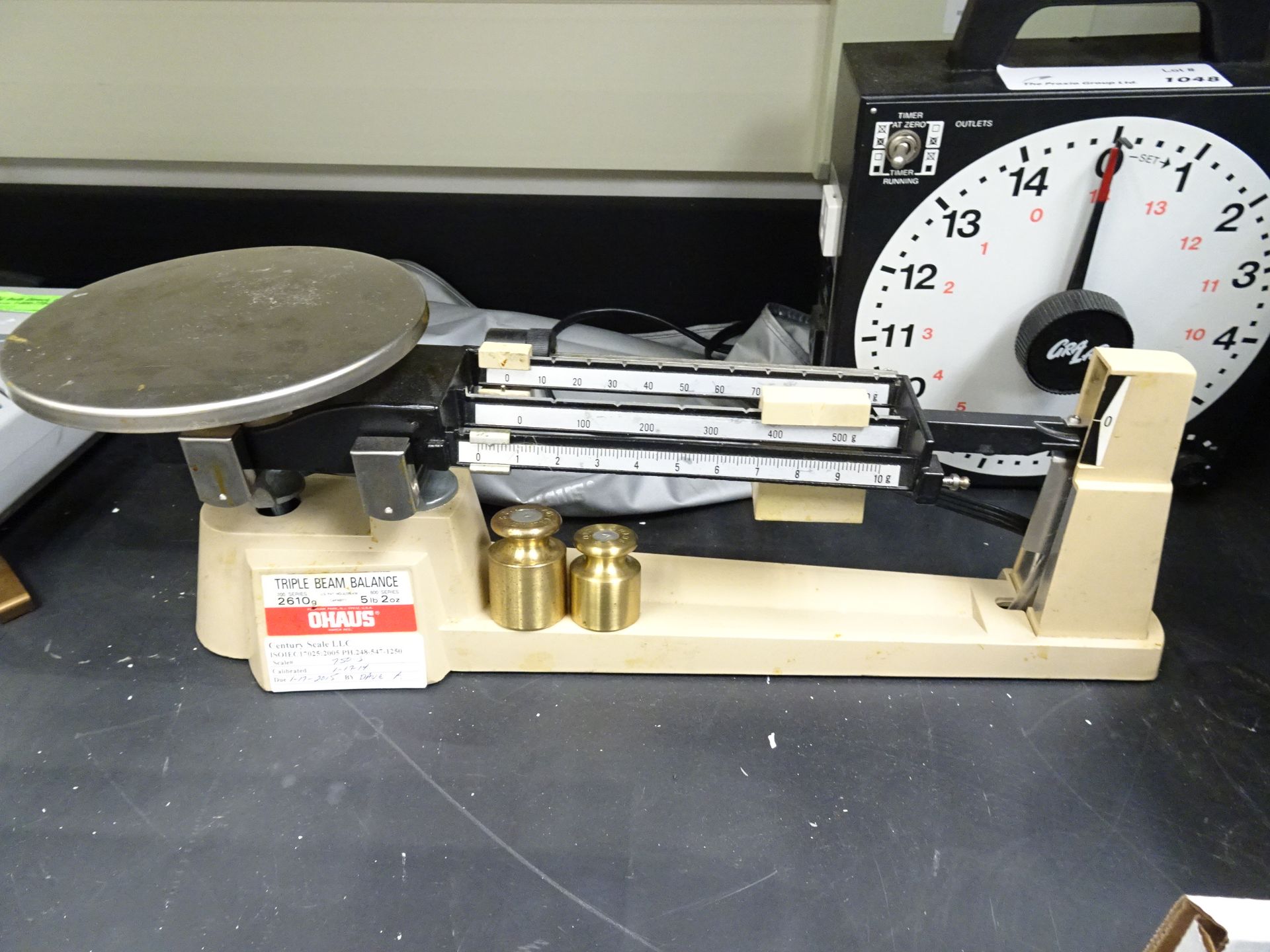 (1) Ohaus Model 700 Series 2,610 Gram Capacity Triple Beam Balance, (1) Gray-Lab Universal Timer - Image 2 of 4
