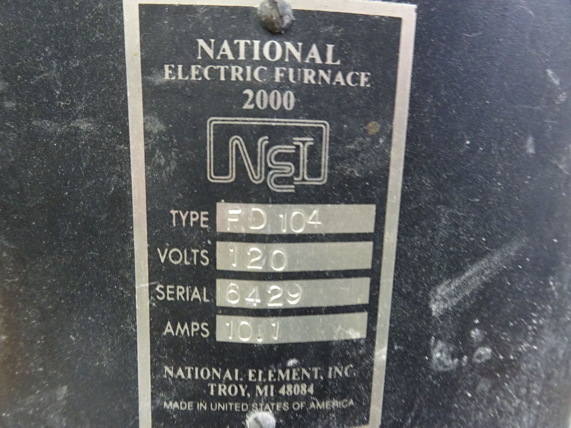 (1) National Element National Electric Furnace 2000 Series Model FD104 Electric Benchtop Furnace, - Image 4 of 4