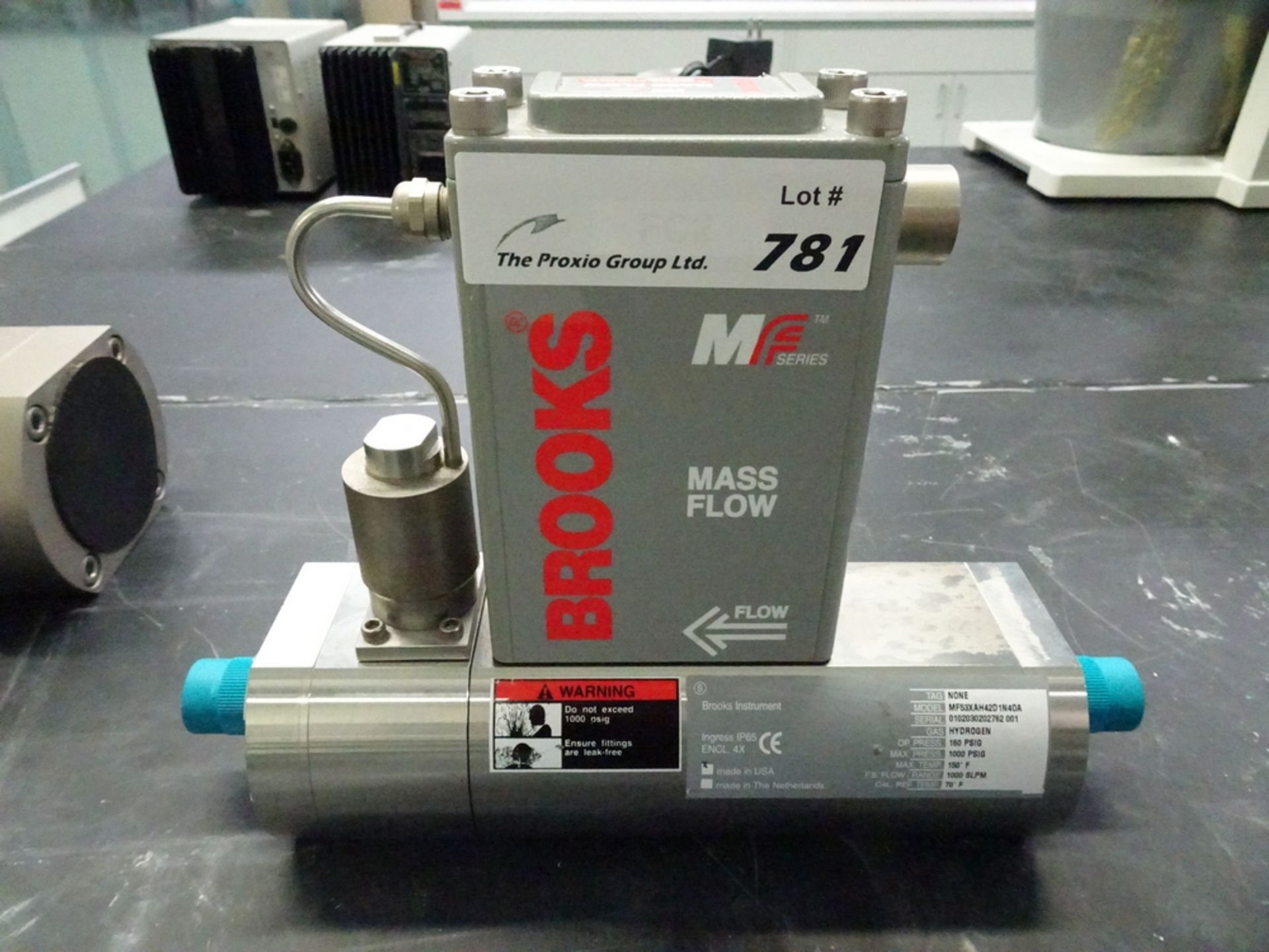 (1) Brooks MF Series Model MF53XAH42D1N40A Hydrogen Mass Flow Controller Operating Pressure 160 PSIG