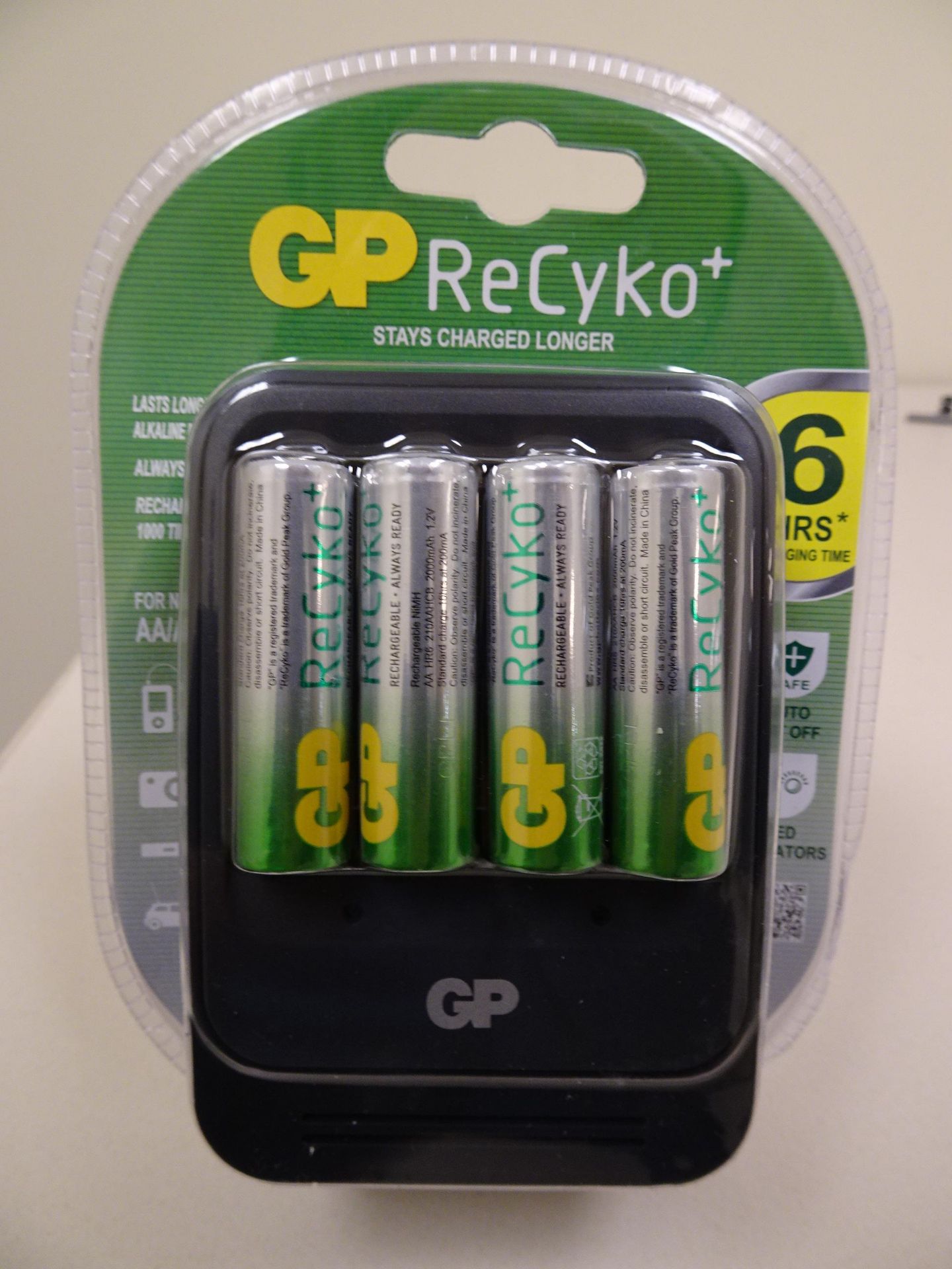 (4) Cases of (10) Packages of GP ReCyko AA/AAA Battery Chargers with (4) AA NiMH Batteries Per
