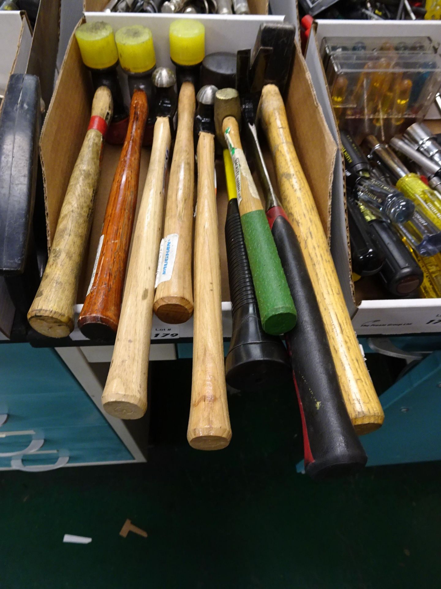 Lot Box of Misc Hammers