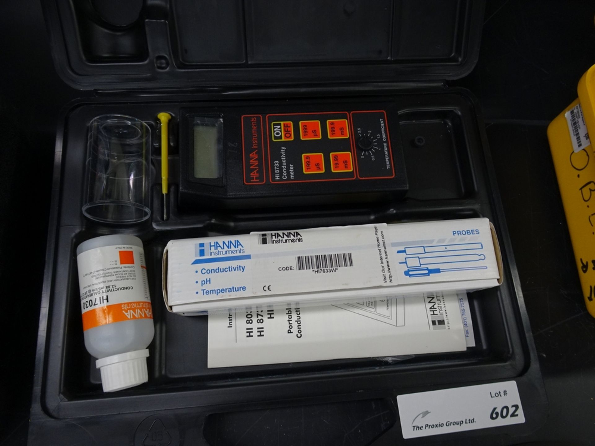 (1) Hanna Instruments Model HI8733 Digital Handheld Conductivity Meter With Associated Case,