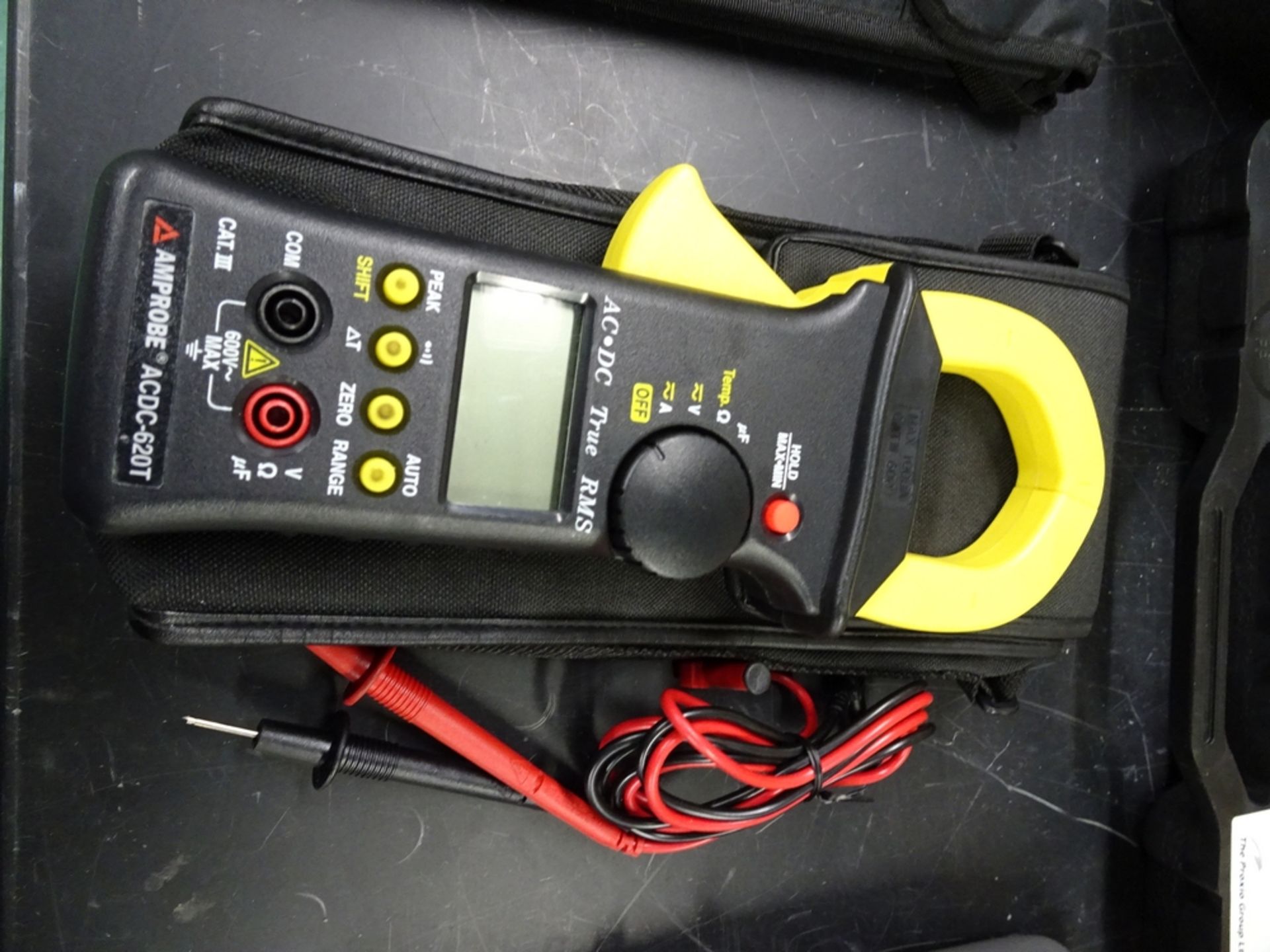 (1) Amprobe Model ACDC-6202 Clamp Style Digital Handheld Multimeter With Leads And Case