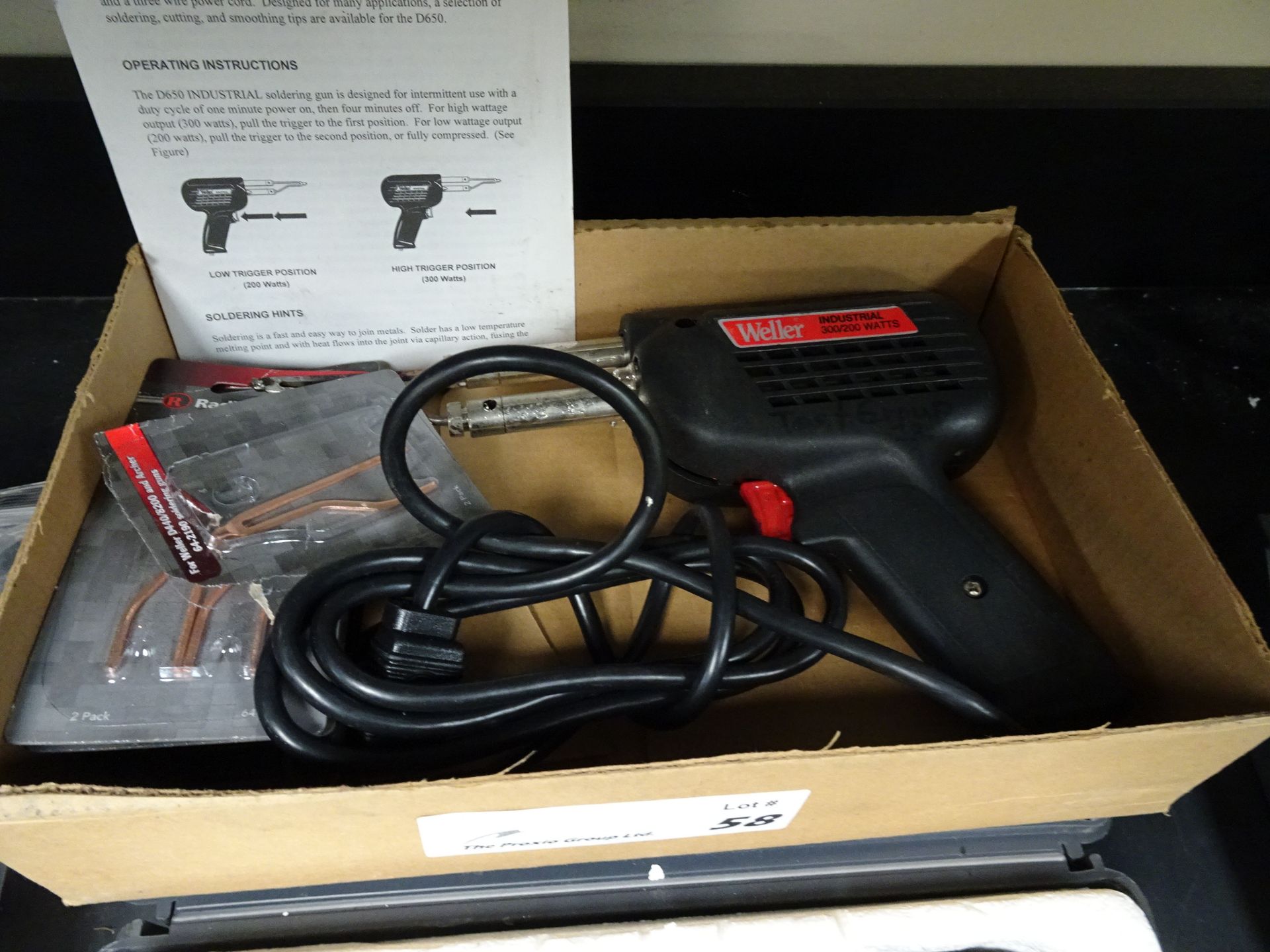 (1) Weller Model D650 300/200 Watt Soldering Gun, (1) Weller Model 8200 140/100 Watts Soldering Gun, - Image 3 of 4