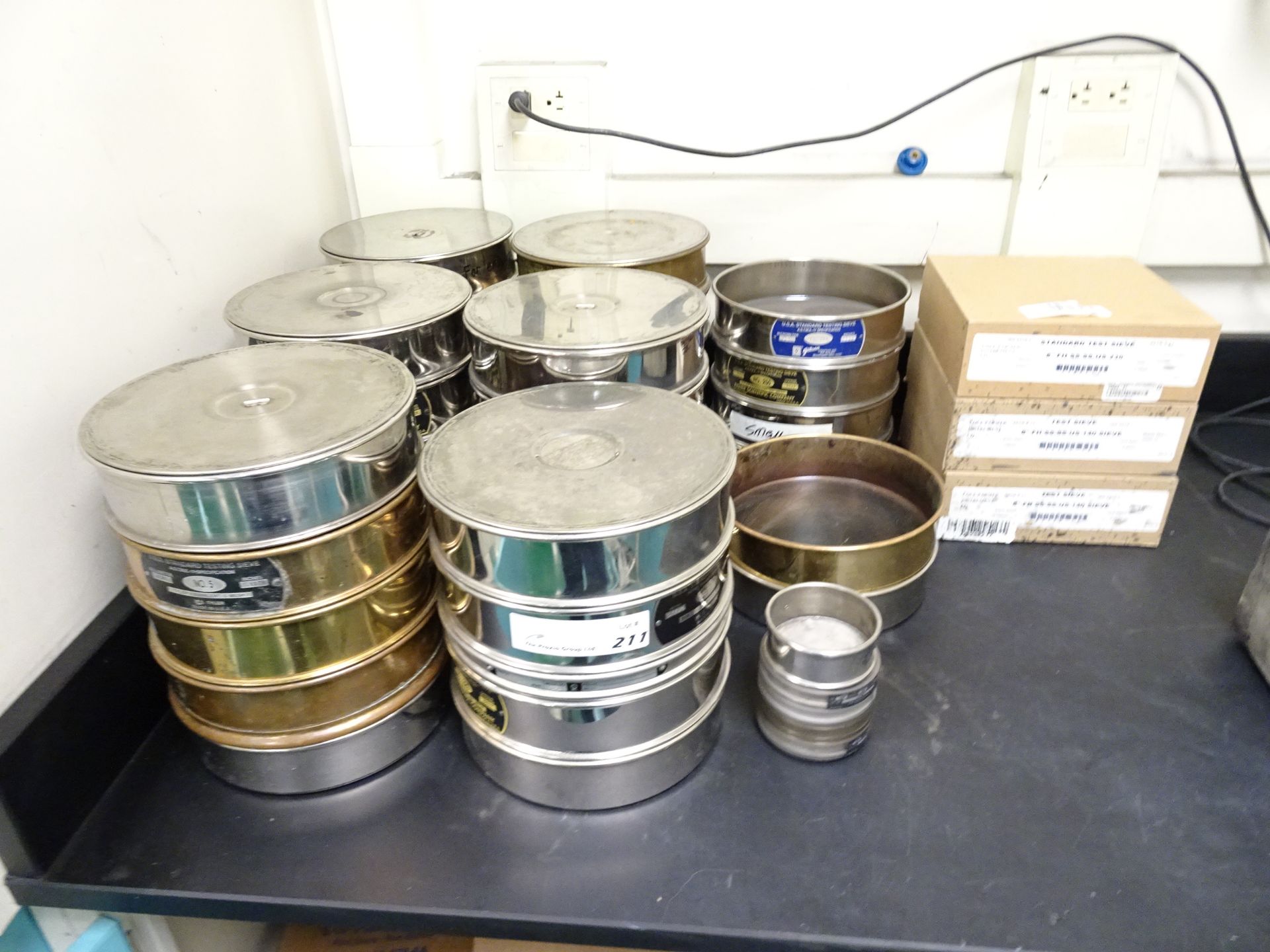 Large Lot of Misc U.S. Standard Laboratory Sieves, Various Manufactures Including Fisher Scientific,