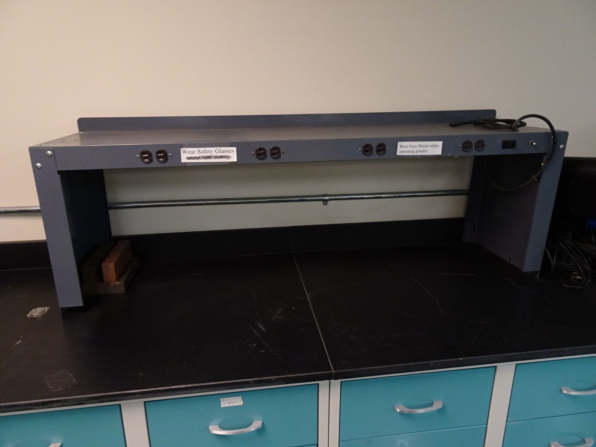 60" x 30" Steel Workbench w/ Lower Cabinetry, (1) 2-Tier Steel Rack, (2) Benchtop Shelves, (2) Lab - Image 3 of 4
