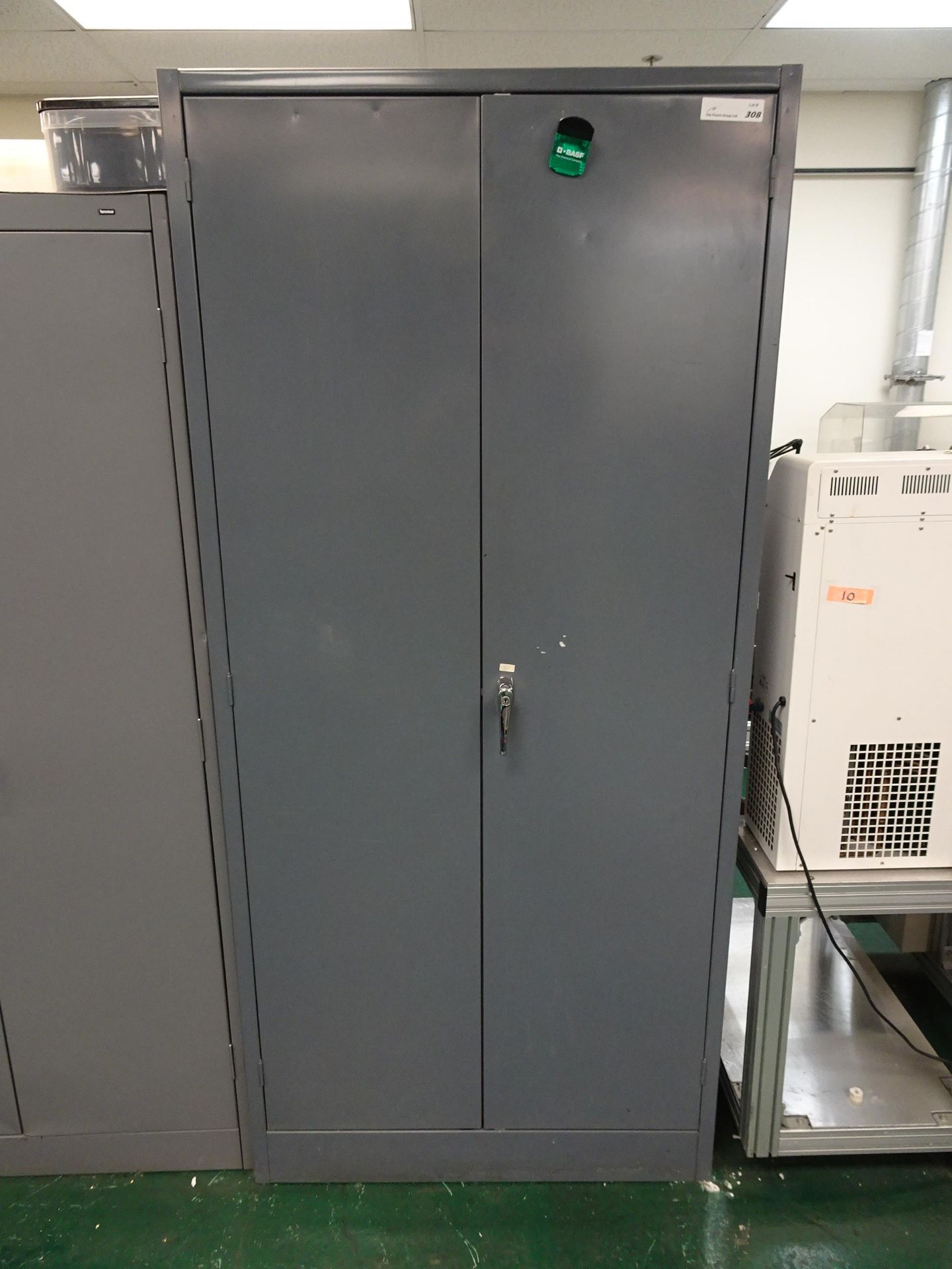 2-Door Metal Storage Cabinet and Contents Including But Not Limited To: Misc Disposible Gloves,