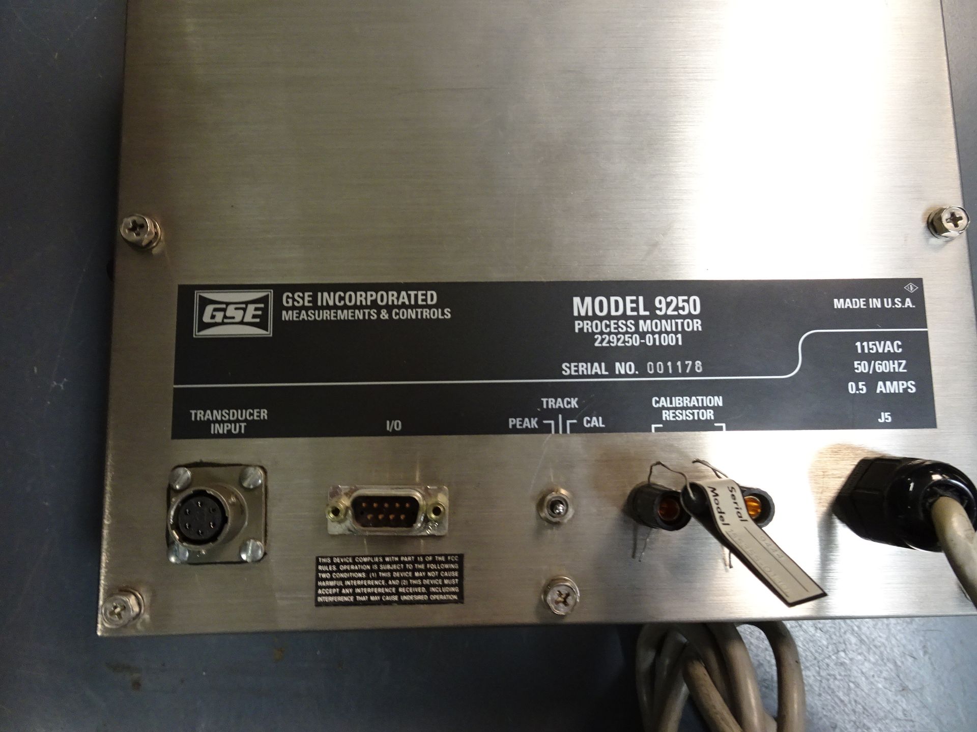 GSE Inc Model 9250 Process Monitor - Image 2 of 2