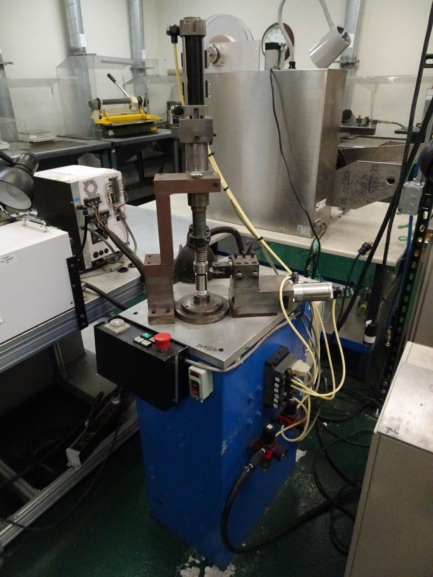 Custom Fabricated Horizontal Scoring Machine With Rotarty Hold Down Station, Pneumatically