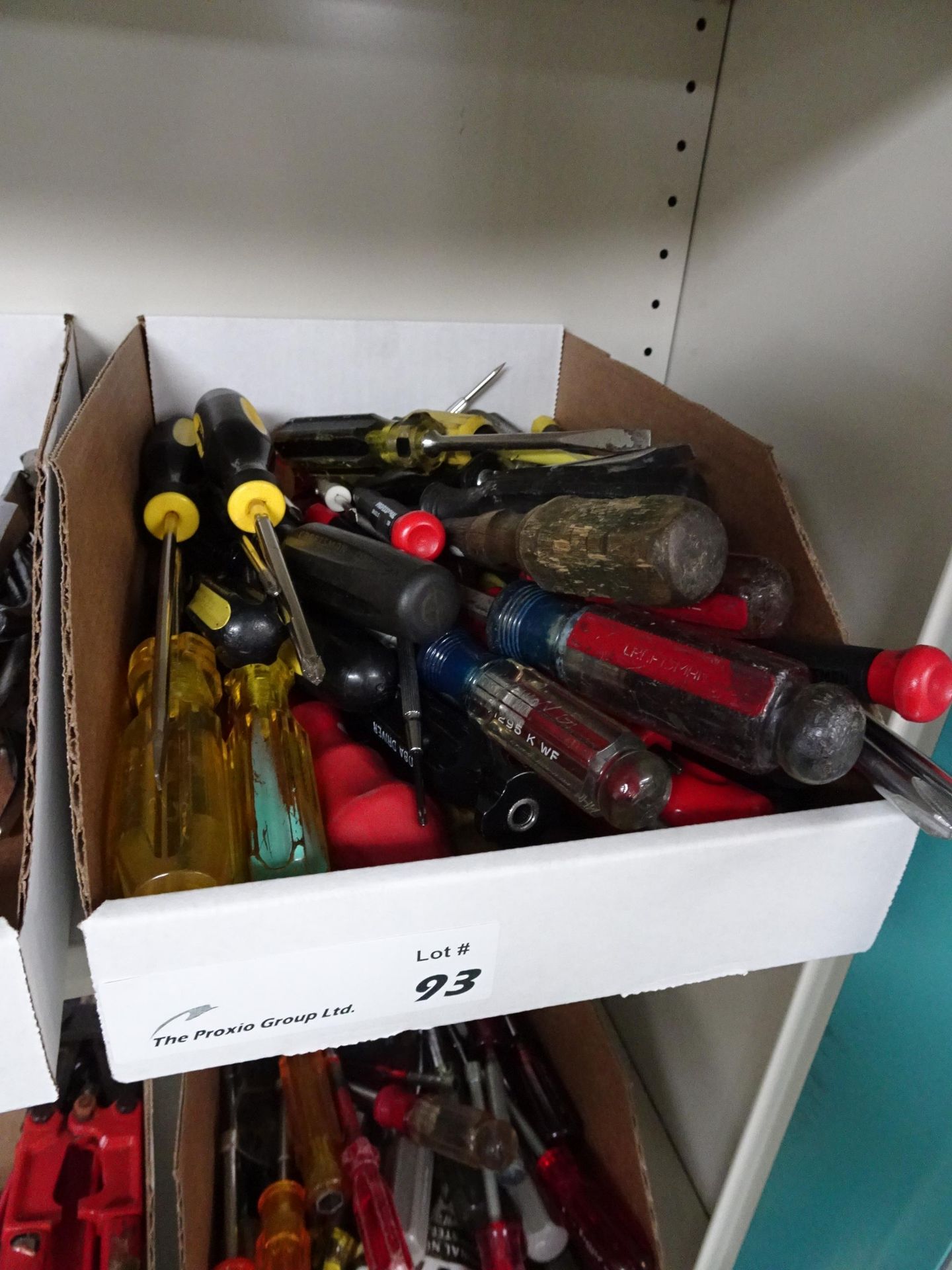 Lot Box of Various Screw Drivers