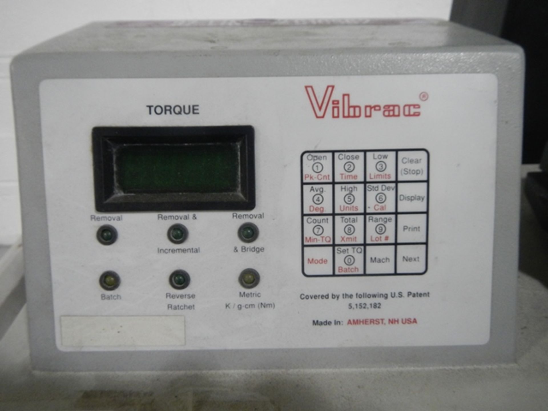 Vibrac cap torque tester, model 1520A, rated 50# with controls. - Image 6 of 7