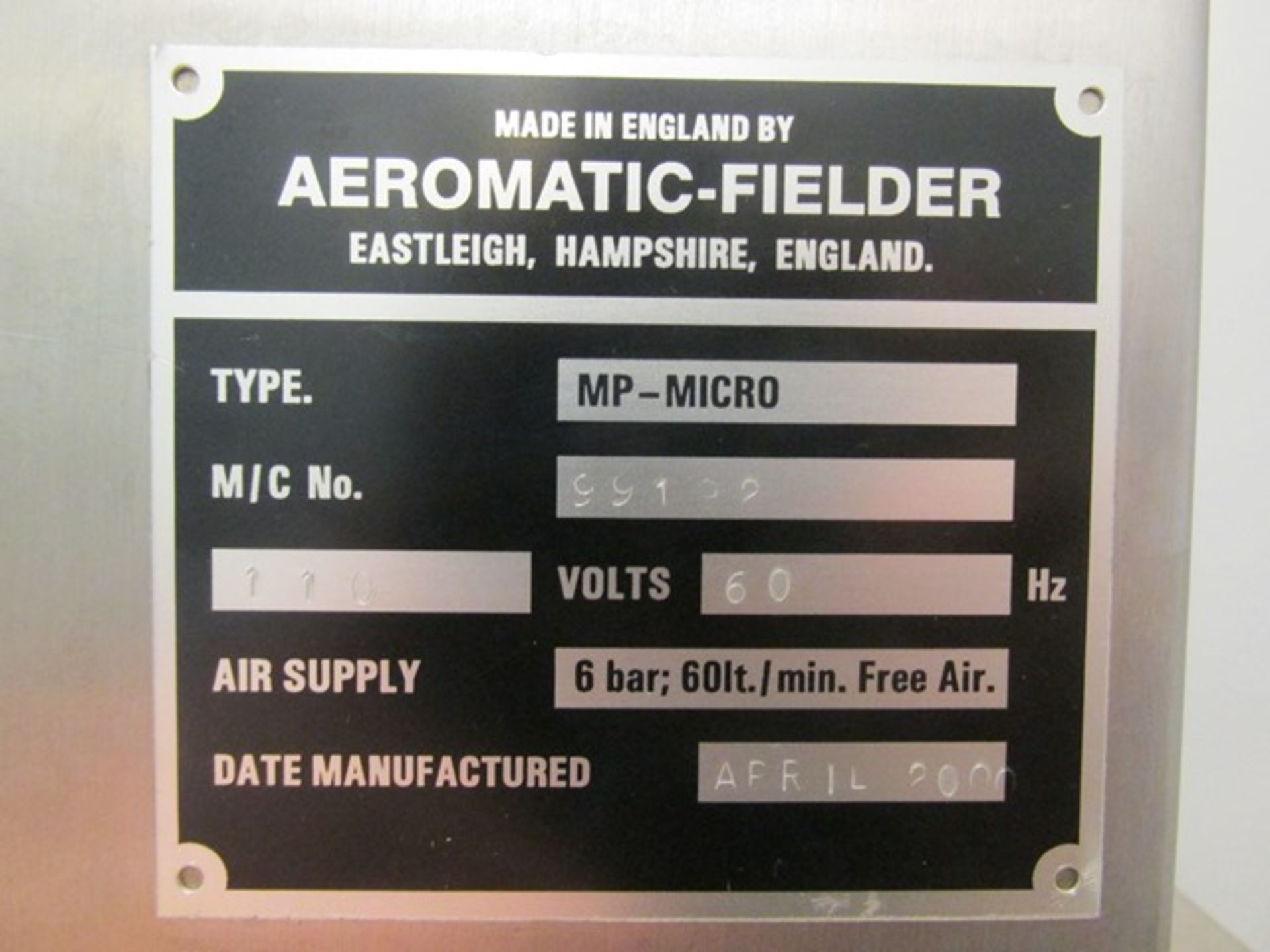 Aeromatic-Fielder lab fluid bed dryer/ granulator, model MP-Micro, bench top design, stainless steel - Image 9 of 9