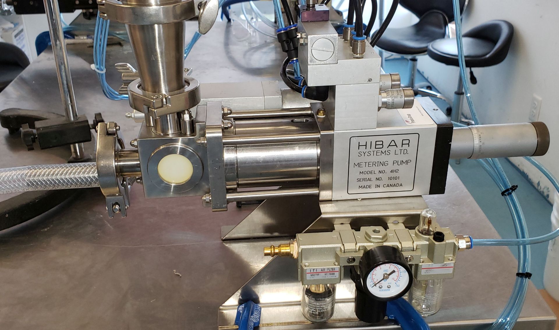 HIBAR Piston Filler Model 4H2 Rotary Valve with nozzle and hopper **See Auctioneers Note** - Image 18 of 19