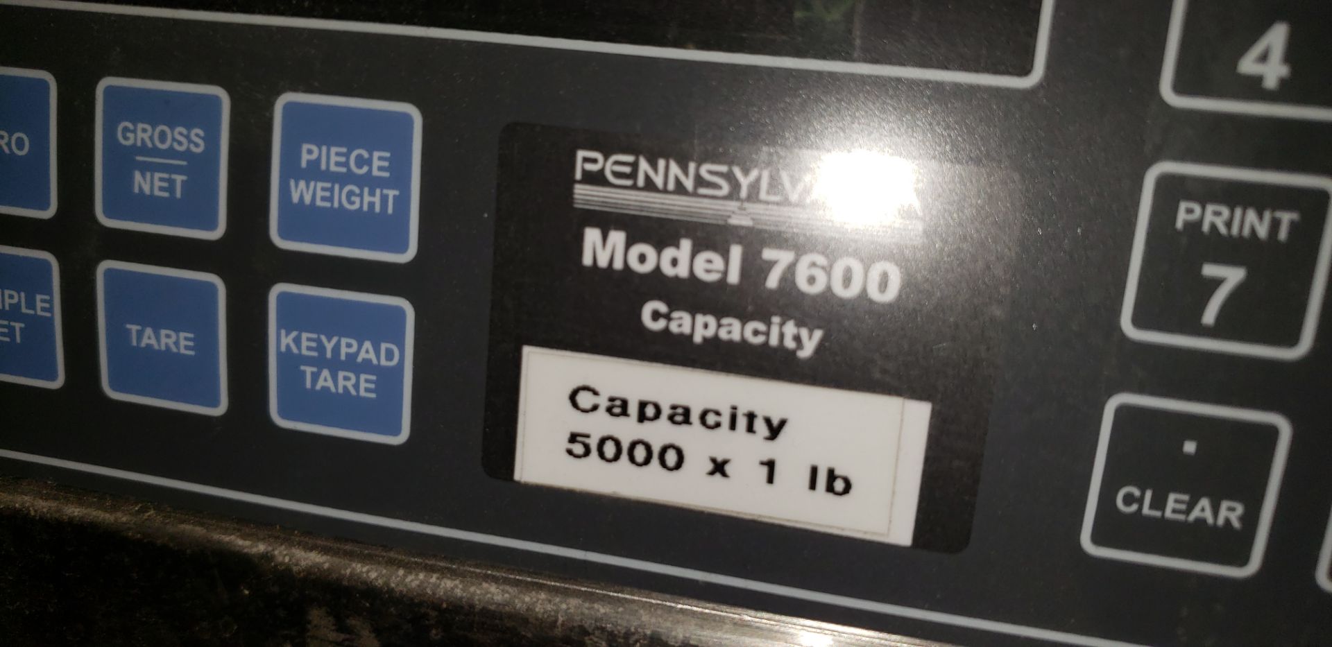 Pennsylvania 4'x4' Floor Scale with Model 7600 readout 1 lb Increments - Image 3 of 3