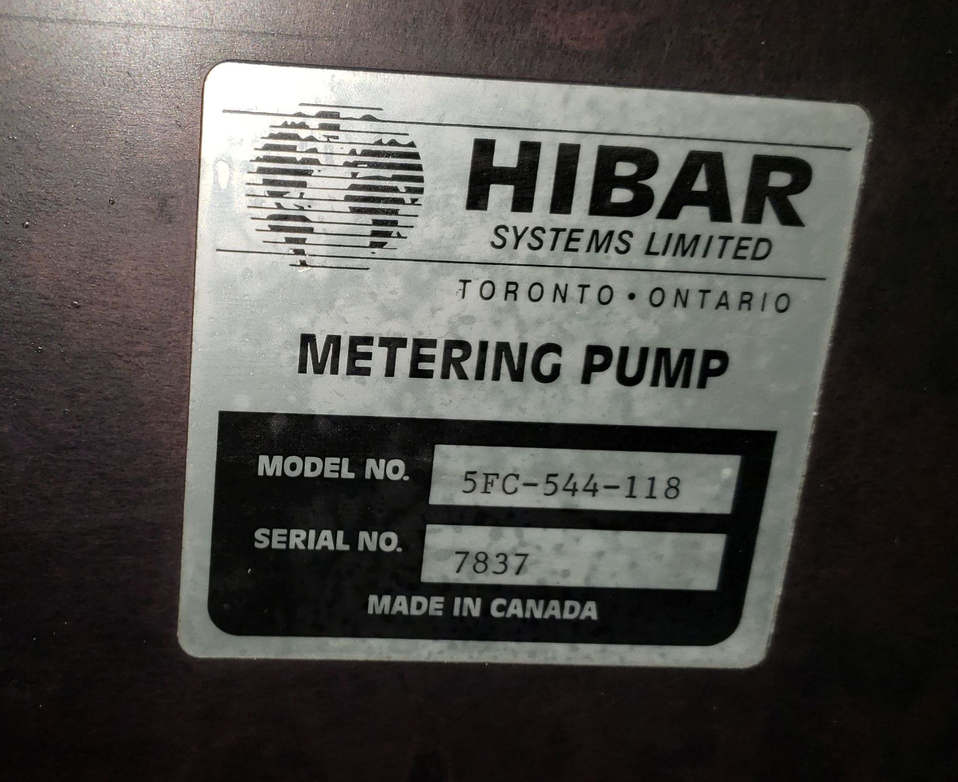 HIBAR Piston Filler Model 5FC Check Valve Type 500ML Fill Stroke w/control box ** Auctioneers Note** - Image 11 of 11