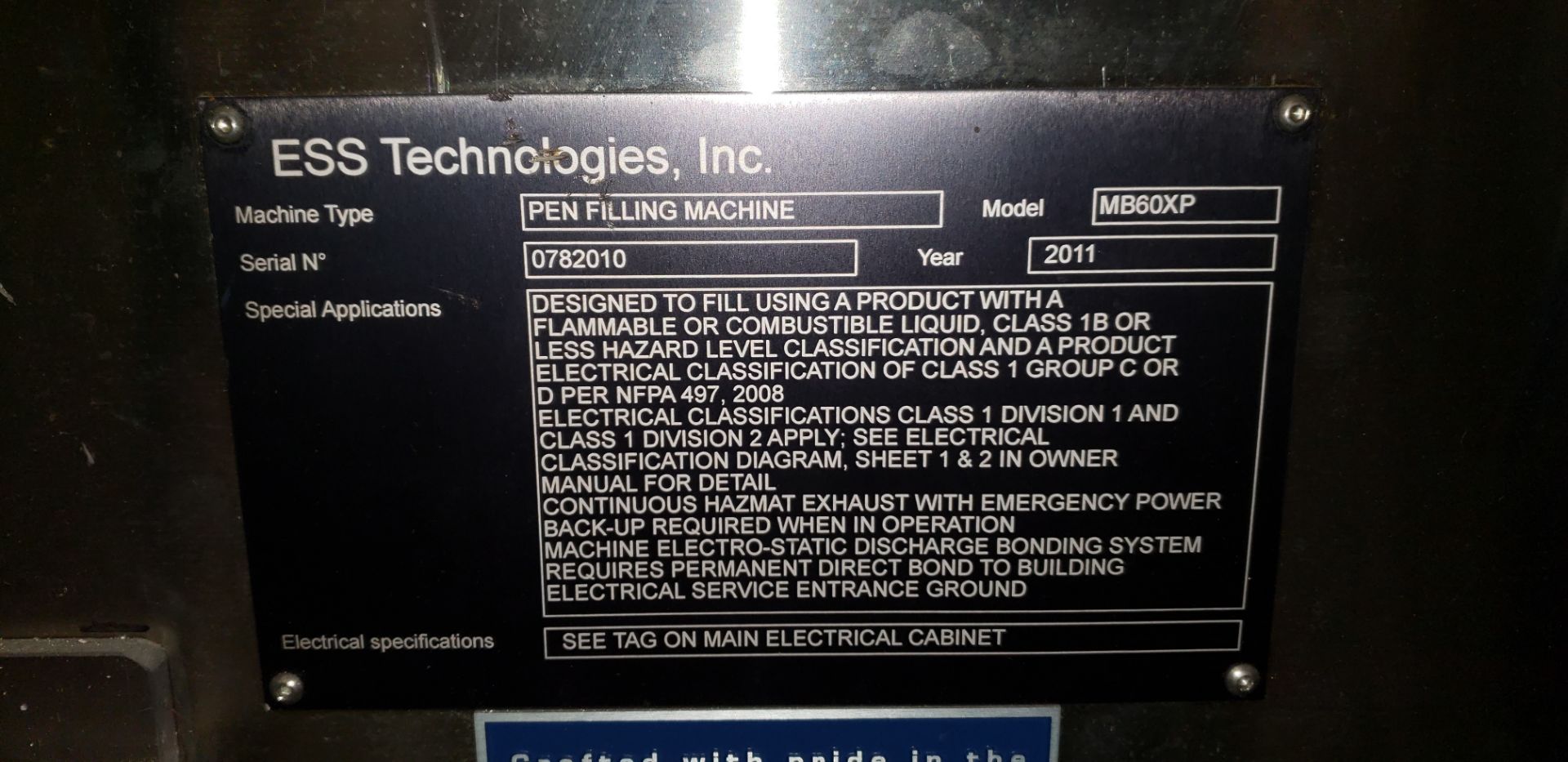 ESS Technologies MB60XP Dental Pen Filling Line. Manufactured in 2011. **See Auctioneers Note** - Image 33 of 84