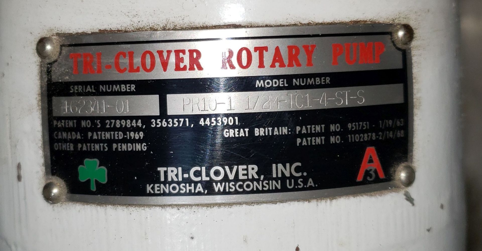 Tri-Clover Stainless Steel Pump on Cart, - Image 12 of 12