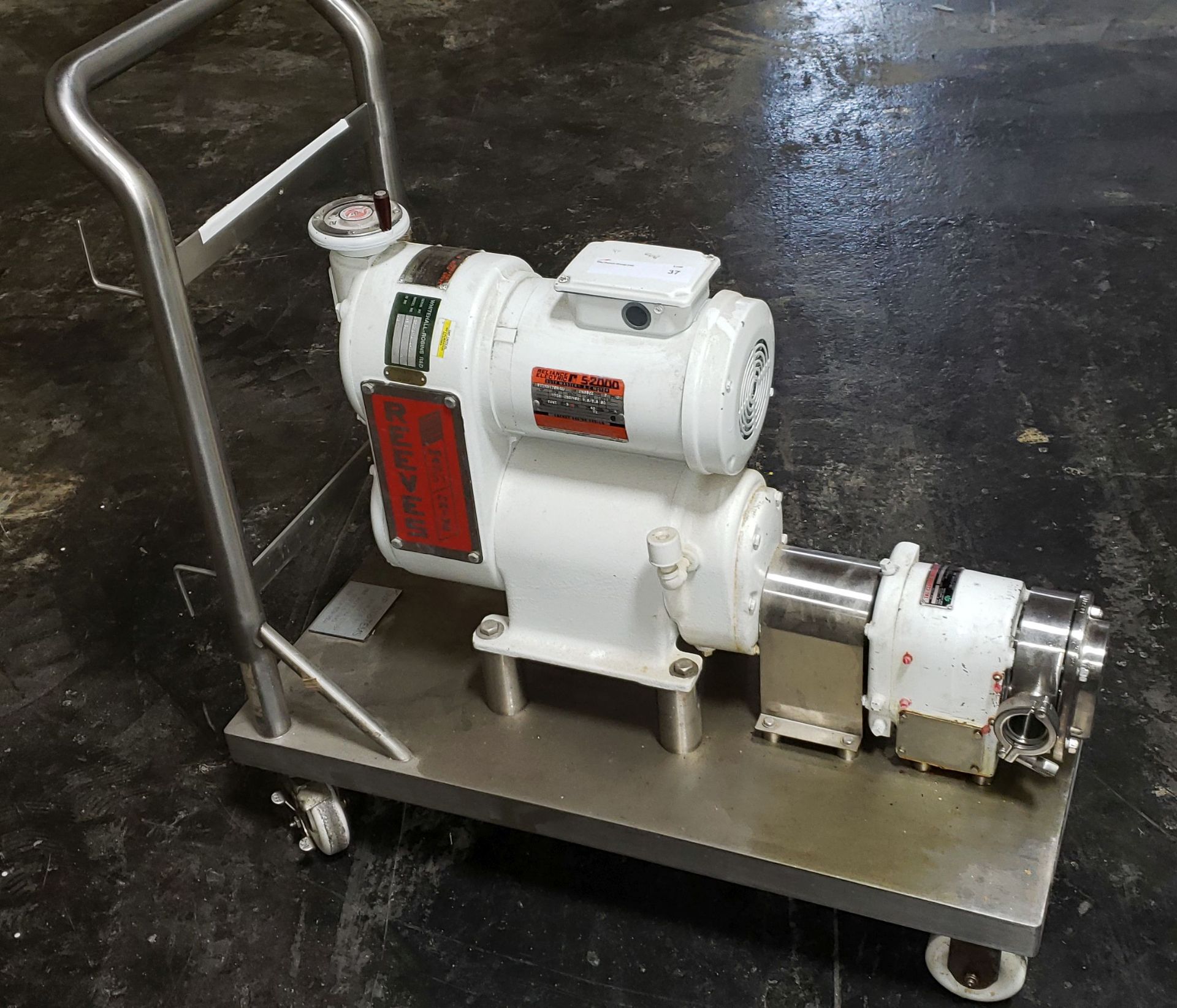 Tri-Clover Stainless Steel Pump on Cart, - Image 2 of 12