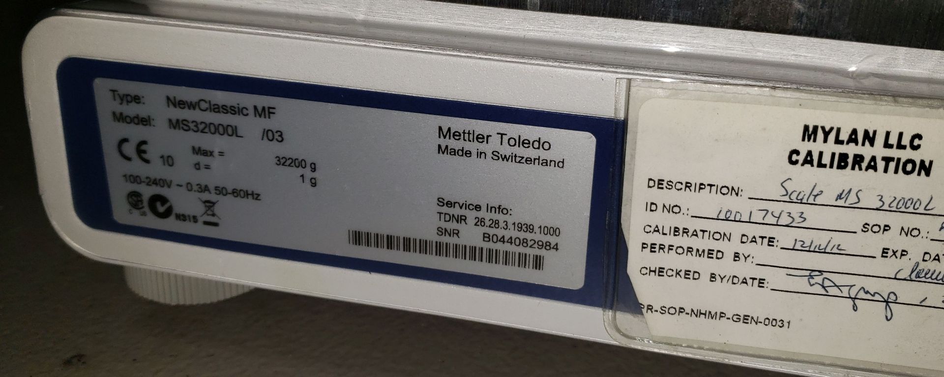 Mettler Toledo Lab Scale, model New Classic MF, model MS32000L/03, max 32,200g, d=1g, 100-240volt. - Image 4 of 6