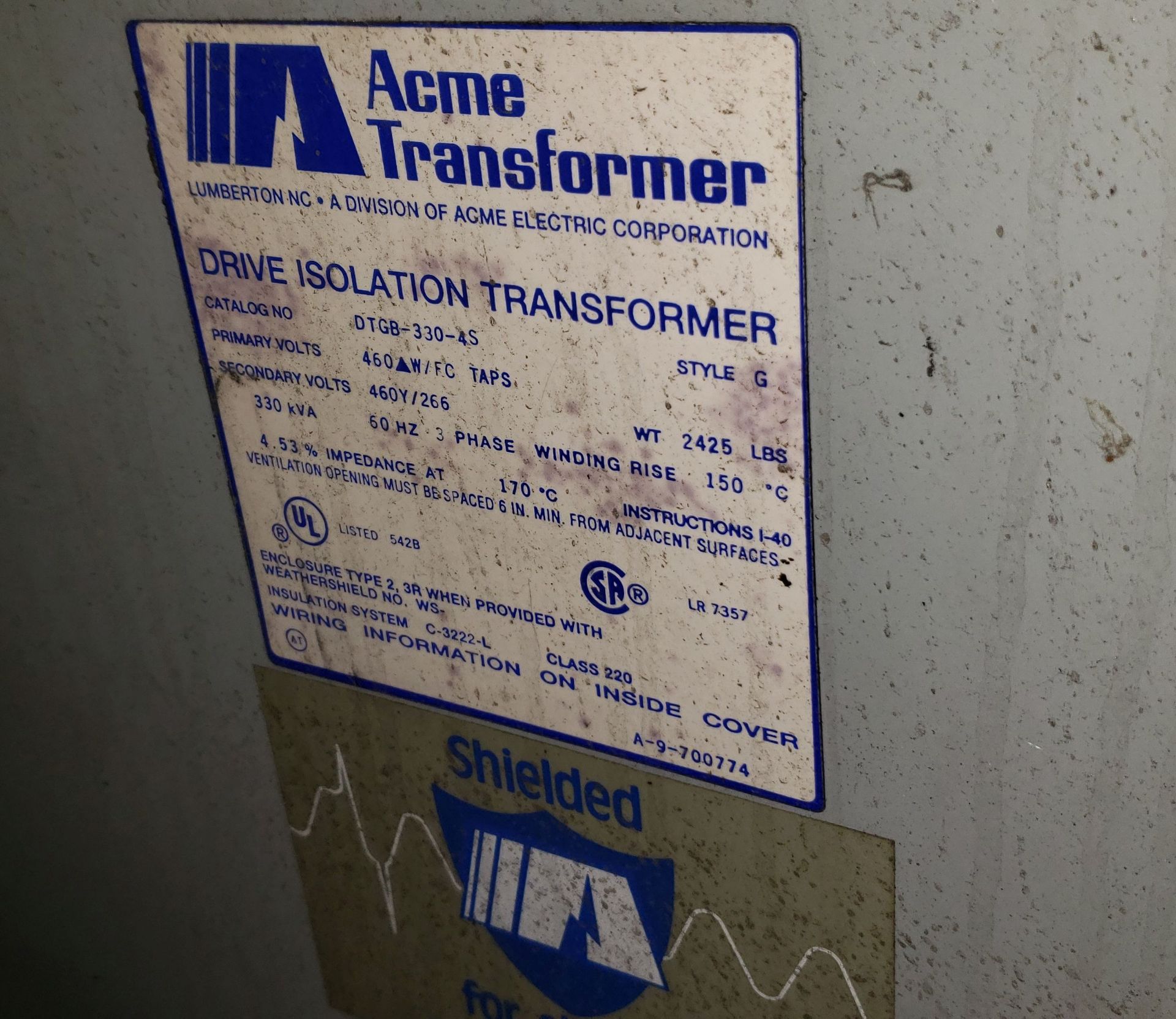 330 kVA Acme Transformer - Image 2 of 2