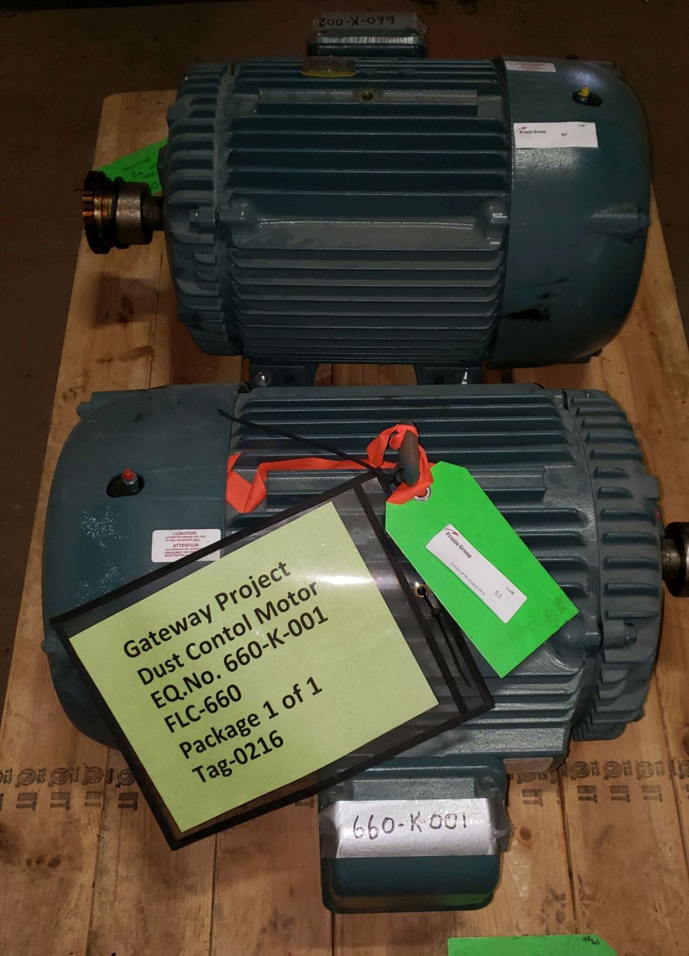 Lot of (2) 40 hp Baldor motors, 460 volt, 3 phase, 3530 rpm