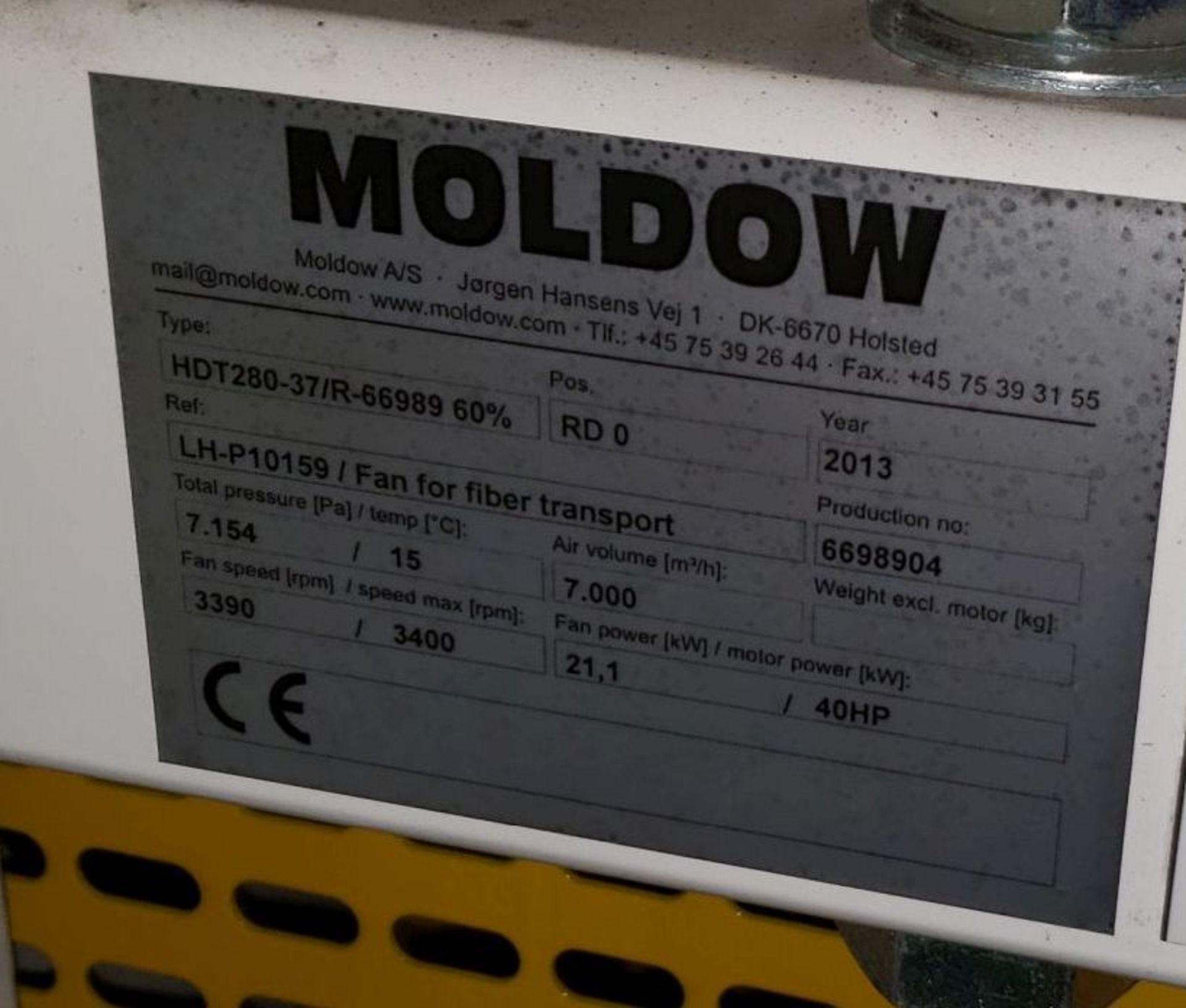 Unused Moldow Fan, 40 hp, rated 7000 cu meters/hour - Image 5 of 7