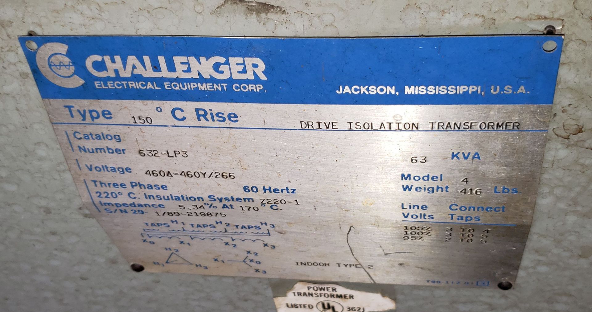 Challenger 63 kVA Transformer - Image 2 of 2