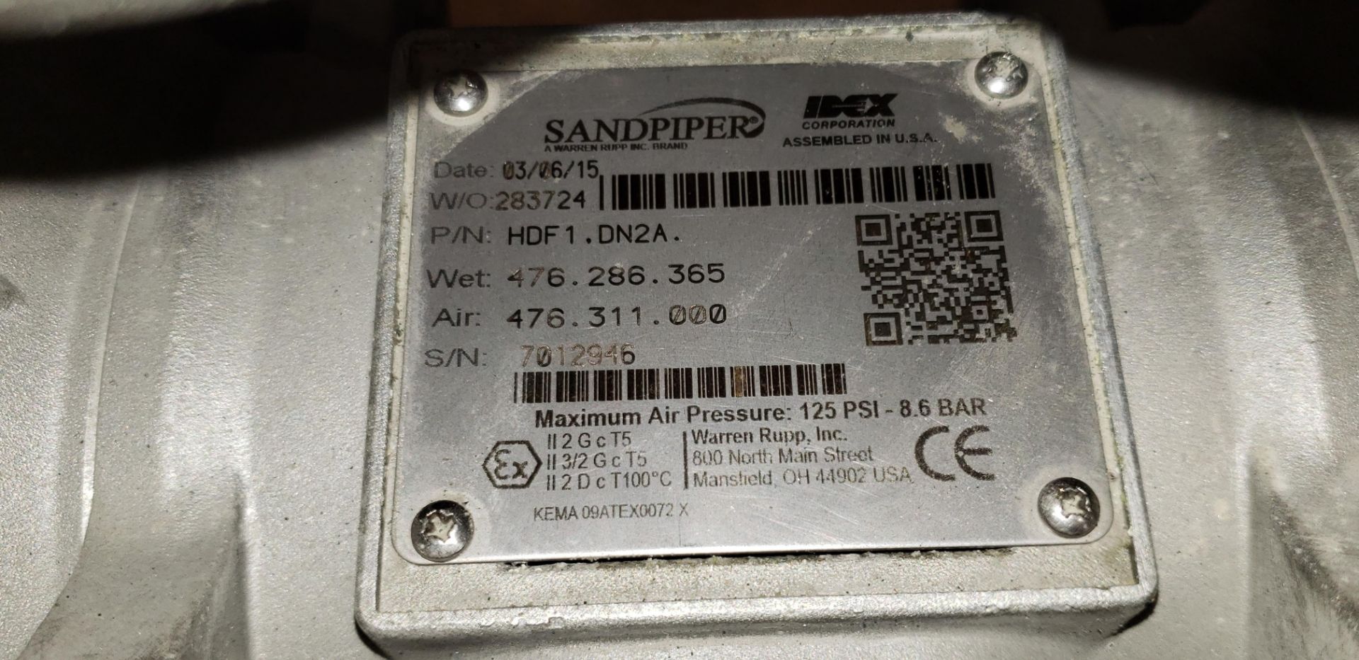 Sandpiper Diaphragm Pump Model HDF1 - Image 5 of 5