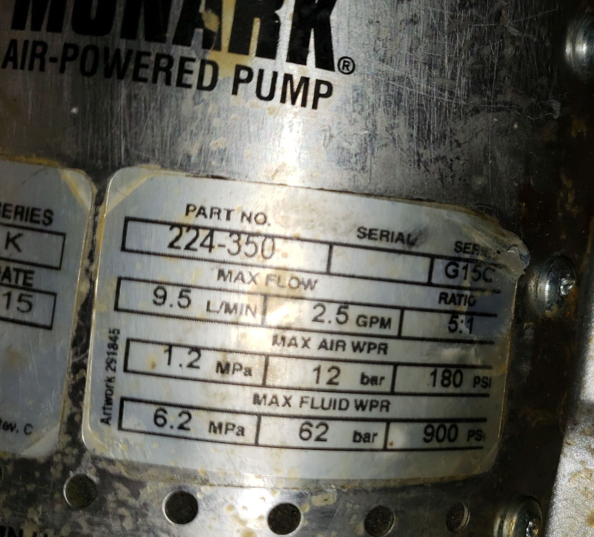 Graco Drum Pump AIR POWERED MODEL MONARK 9.5L/MIN MAX FLOW - Image 7 of 19