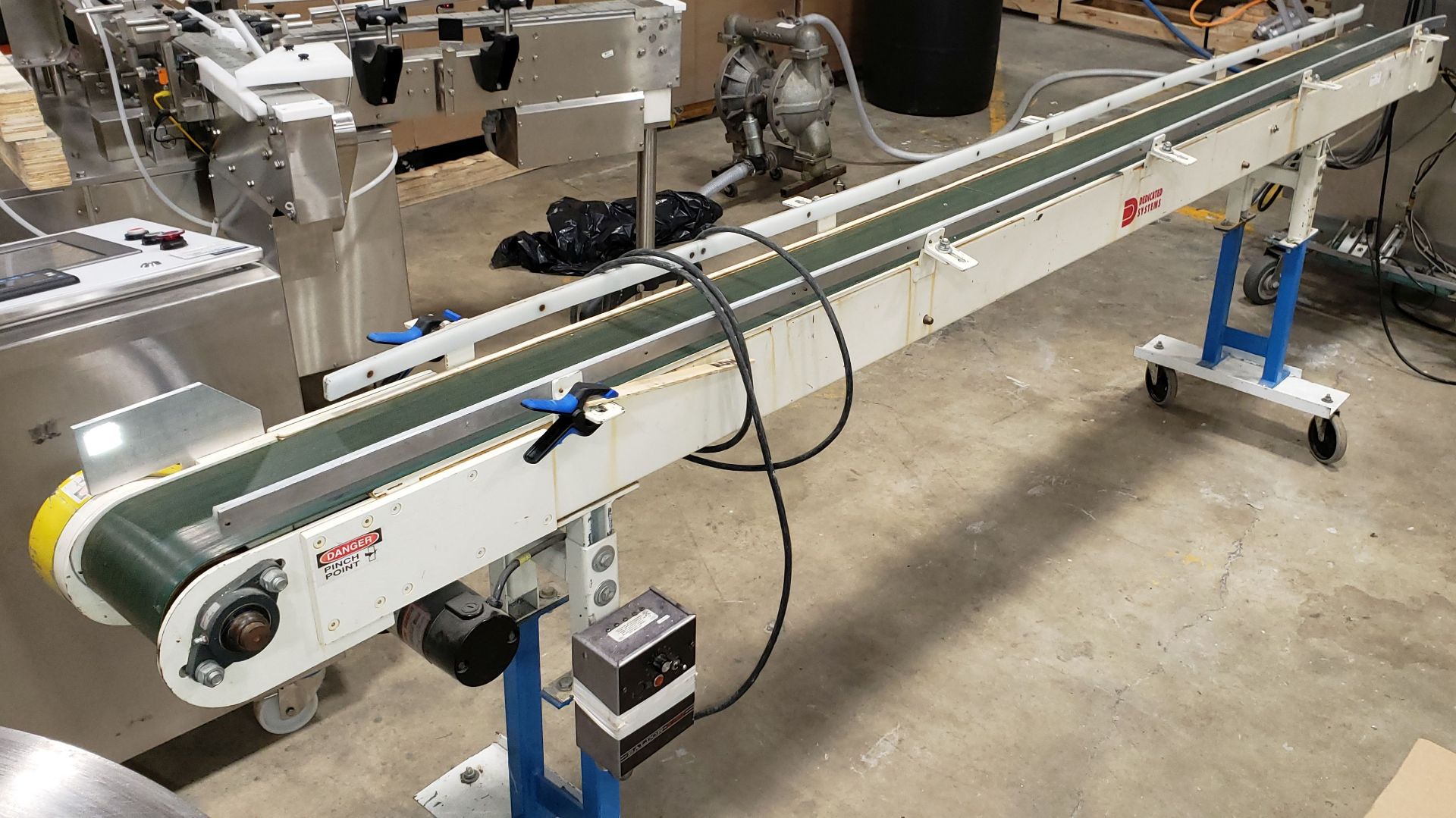 Conveyor Section 6" x 126" Adjustable Height Roll Away Design with Side Rails & Equipped with a - Image 4 of 9